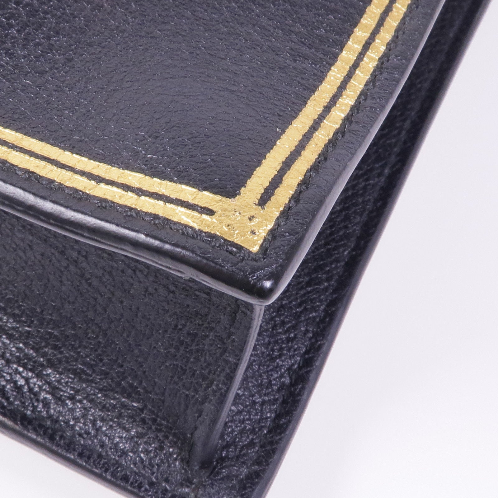 GUCCI GG GHW 2 Way Shoulder Bag 513907 Calfskin Leather Black