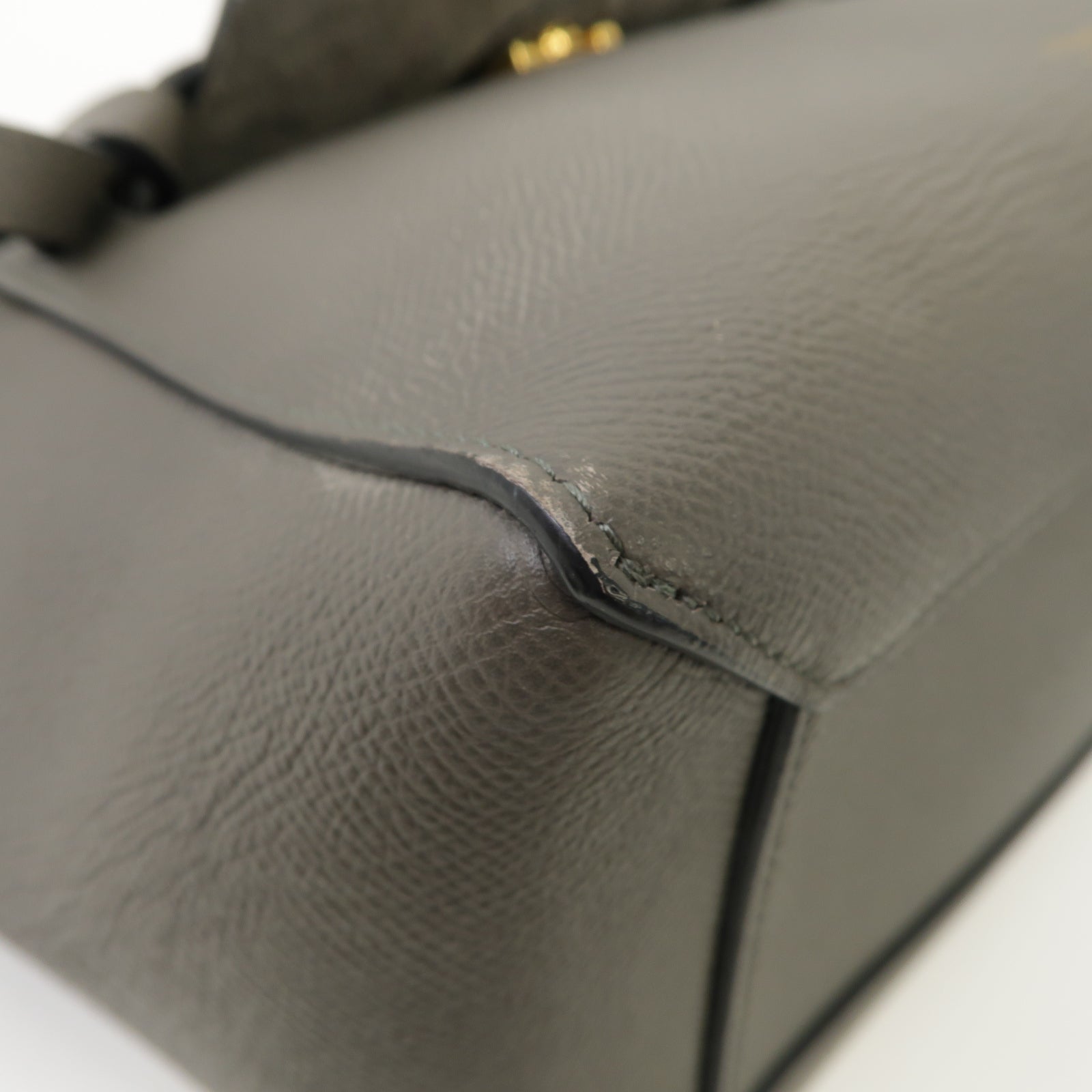 CELINE 牛皮皮革Belt Bag金扣手挽肩背兩用袋灰色