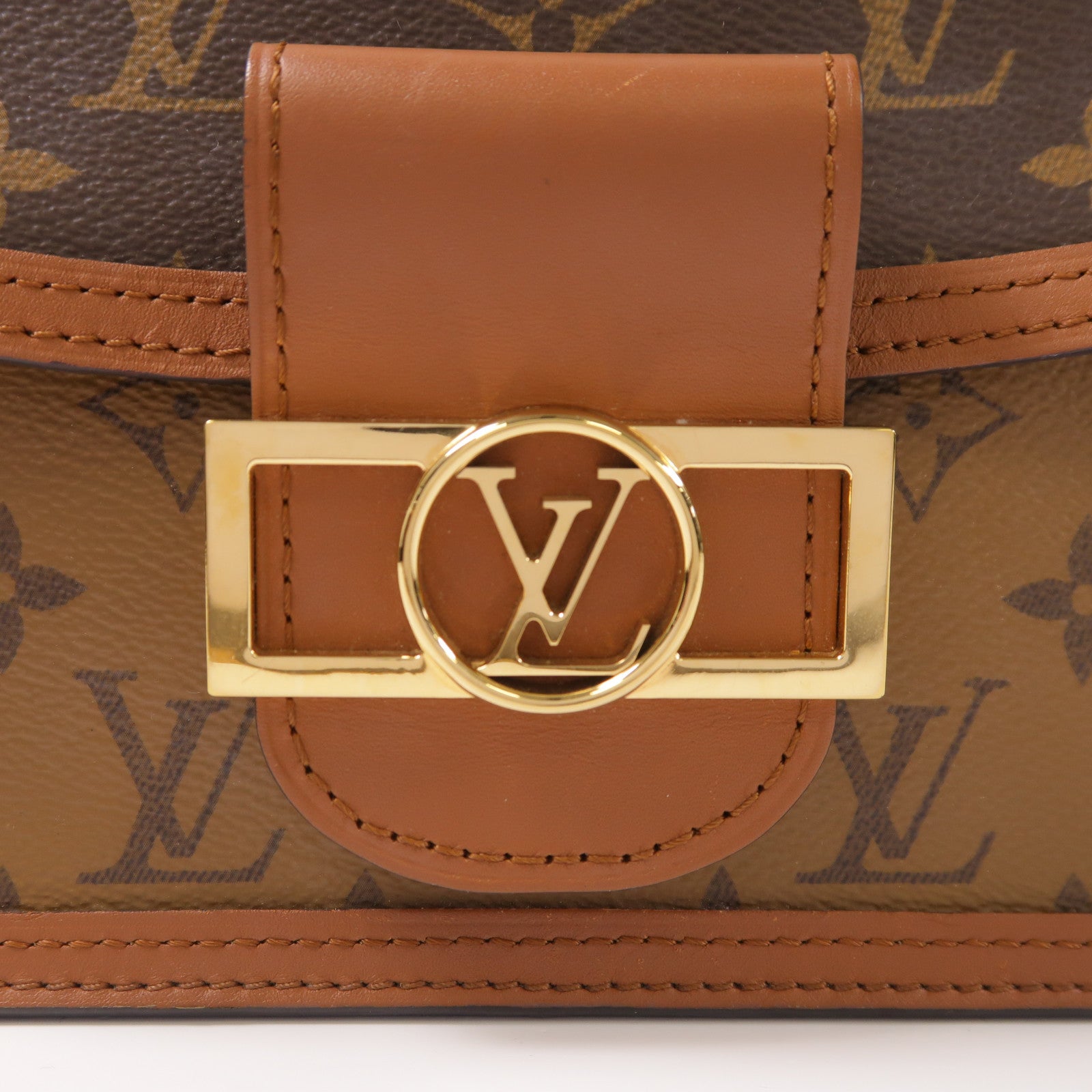 LOUIS VUITTON Monogrqam Reverse Mini Dauphine肩背袋棕色