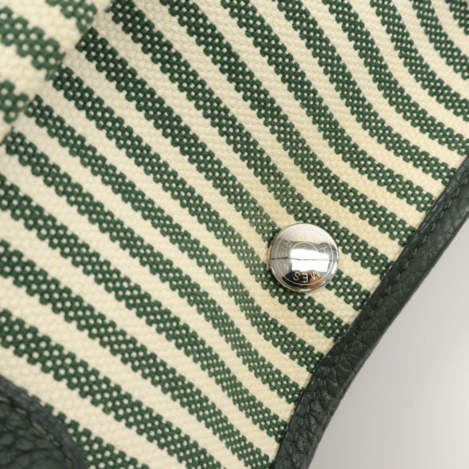 HERMES 帆布Garden Party Pocket 36手挽肩背兩用袋Vert Anglais/Vert Fo