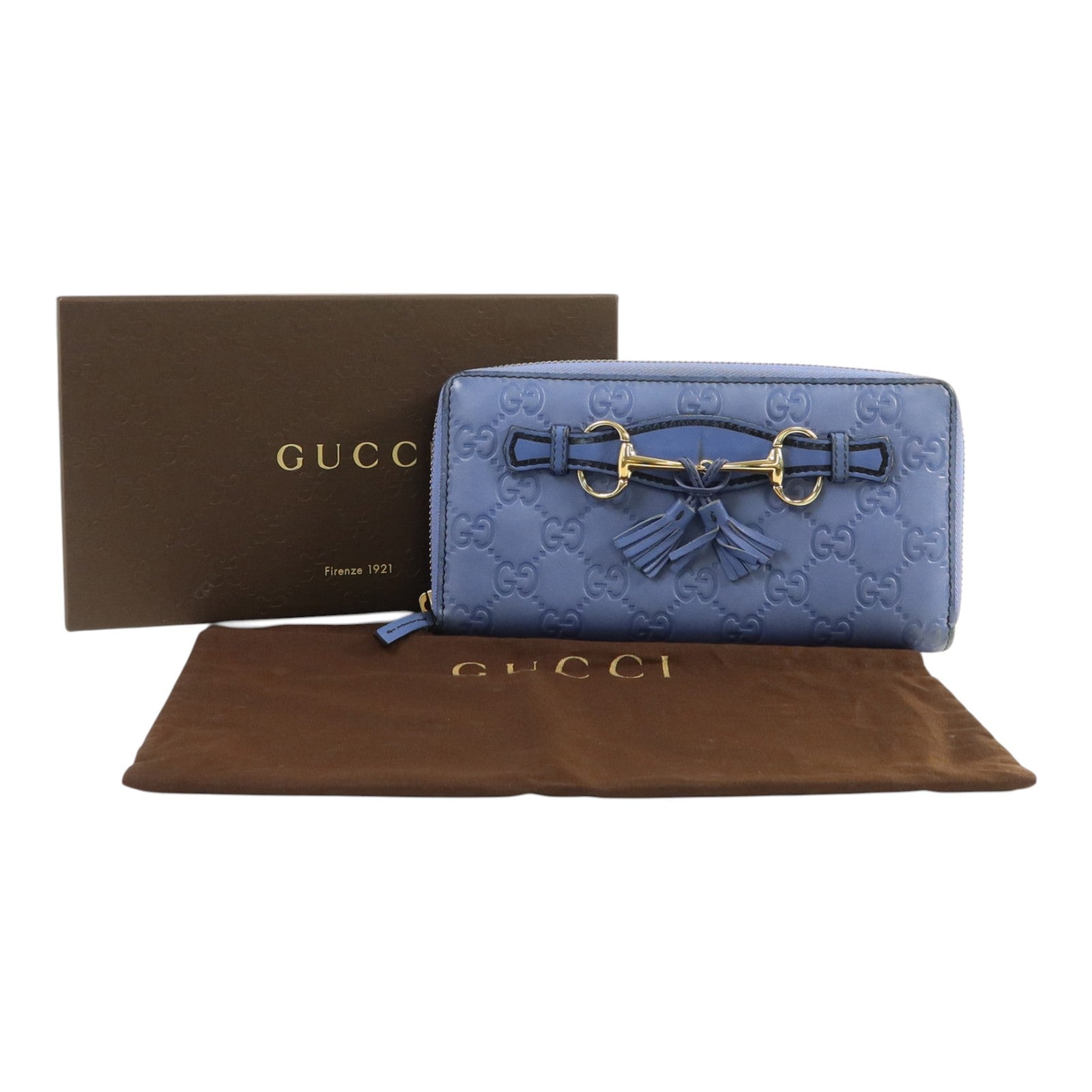 GUCCI 牛皮皮革Zipper Long Wallet金扣長錢包