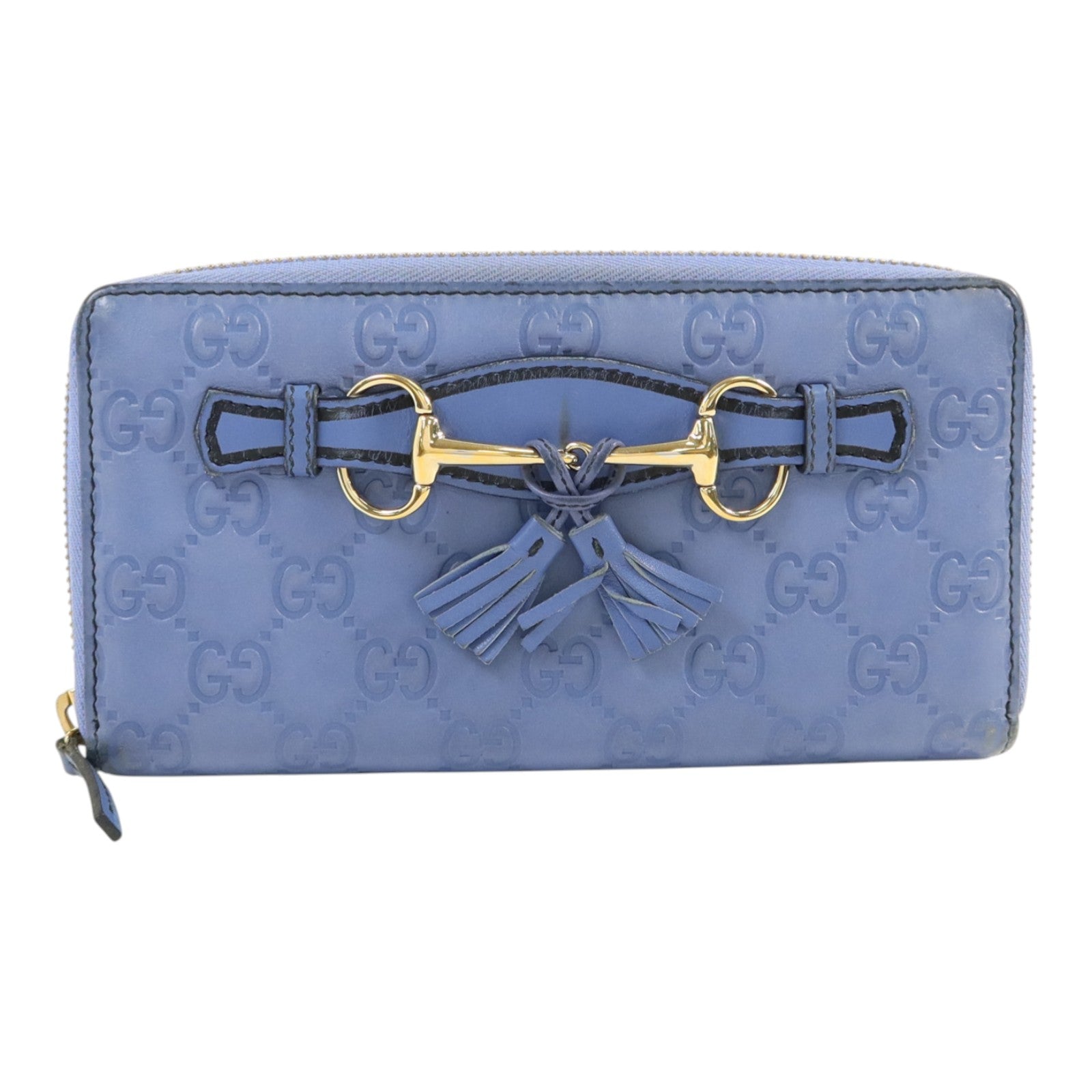 GUCCI 牛皮皮革Zipper Long Wallet金扣長錢包