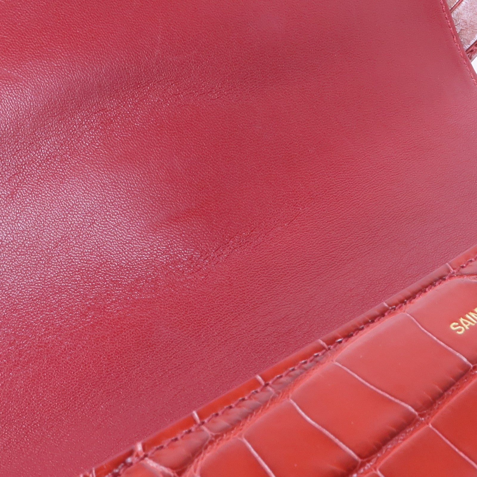 SAINT LAURENT 鱷魚皮革Classic Universite金扣肩背袋