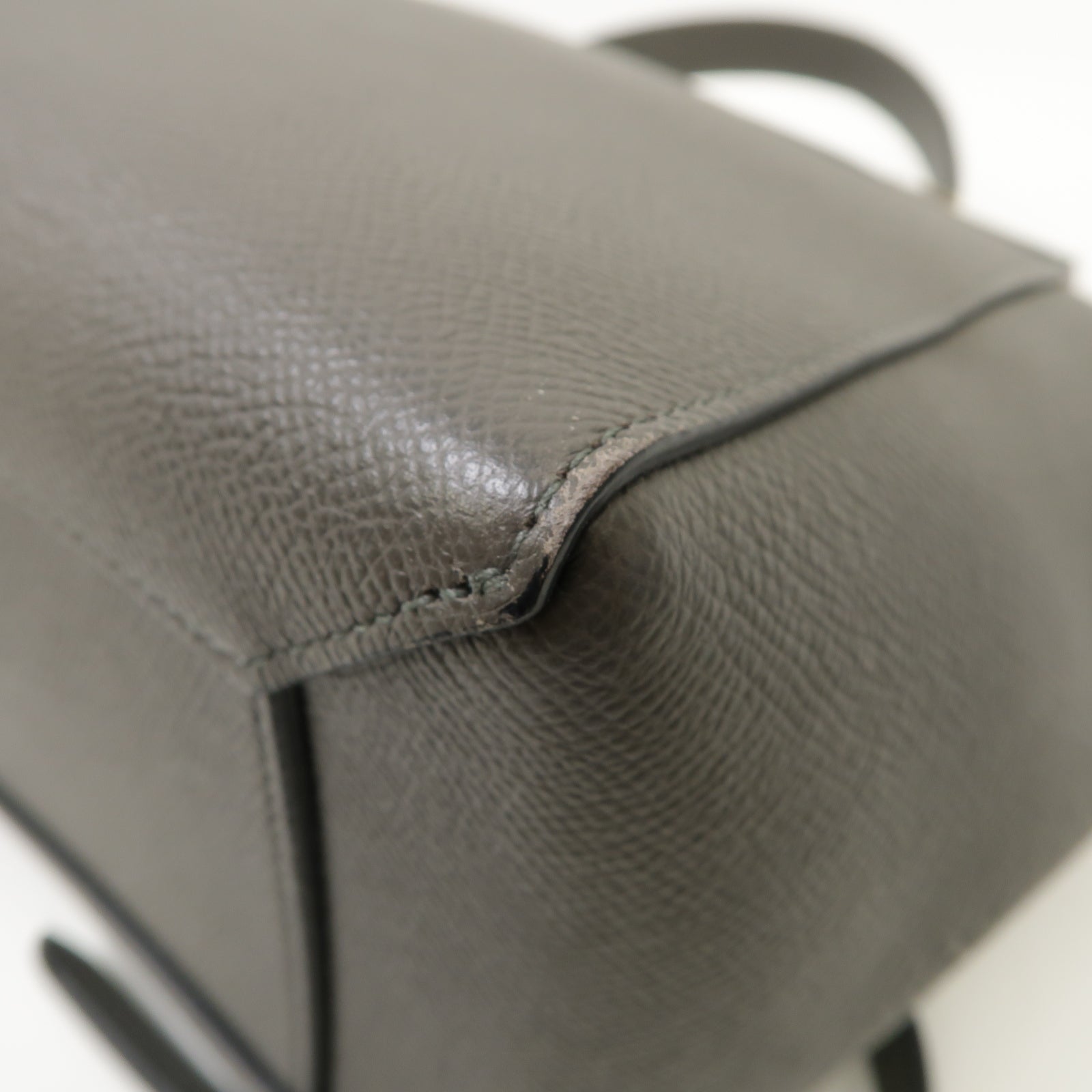 CELINE 牛皮皮革Belt Bag金扣手挽肩背兩用袋灰色
