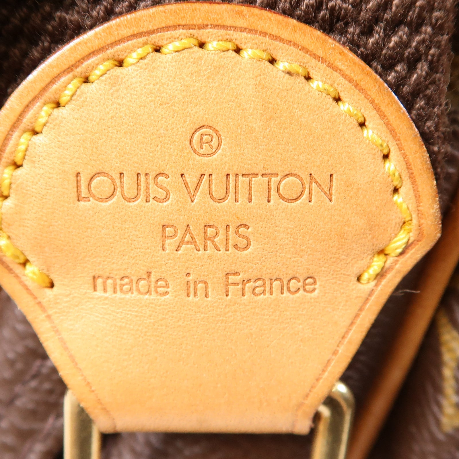 LOUIS VUITTON Monogram Reporter PM金扣肩背袋棕色