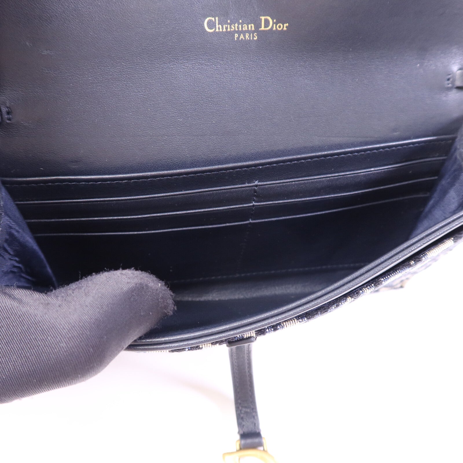 Dior 帆布Dior Oblique金扣鏈帶肩背袋
