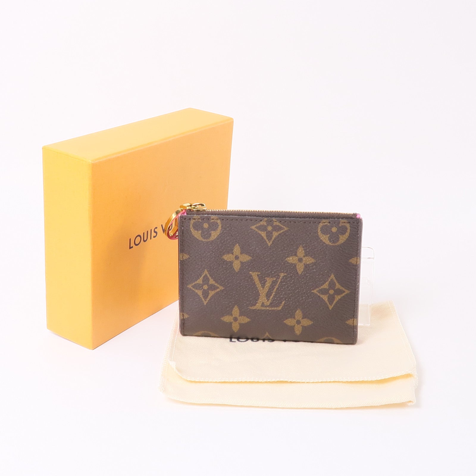 LOUIS VUITTON Monogram Lisa Wallet金扣錢包棕色/粉紅色