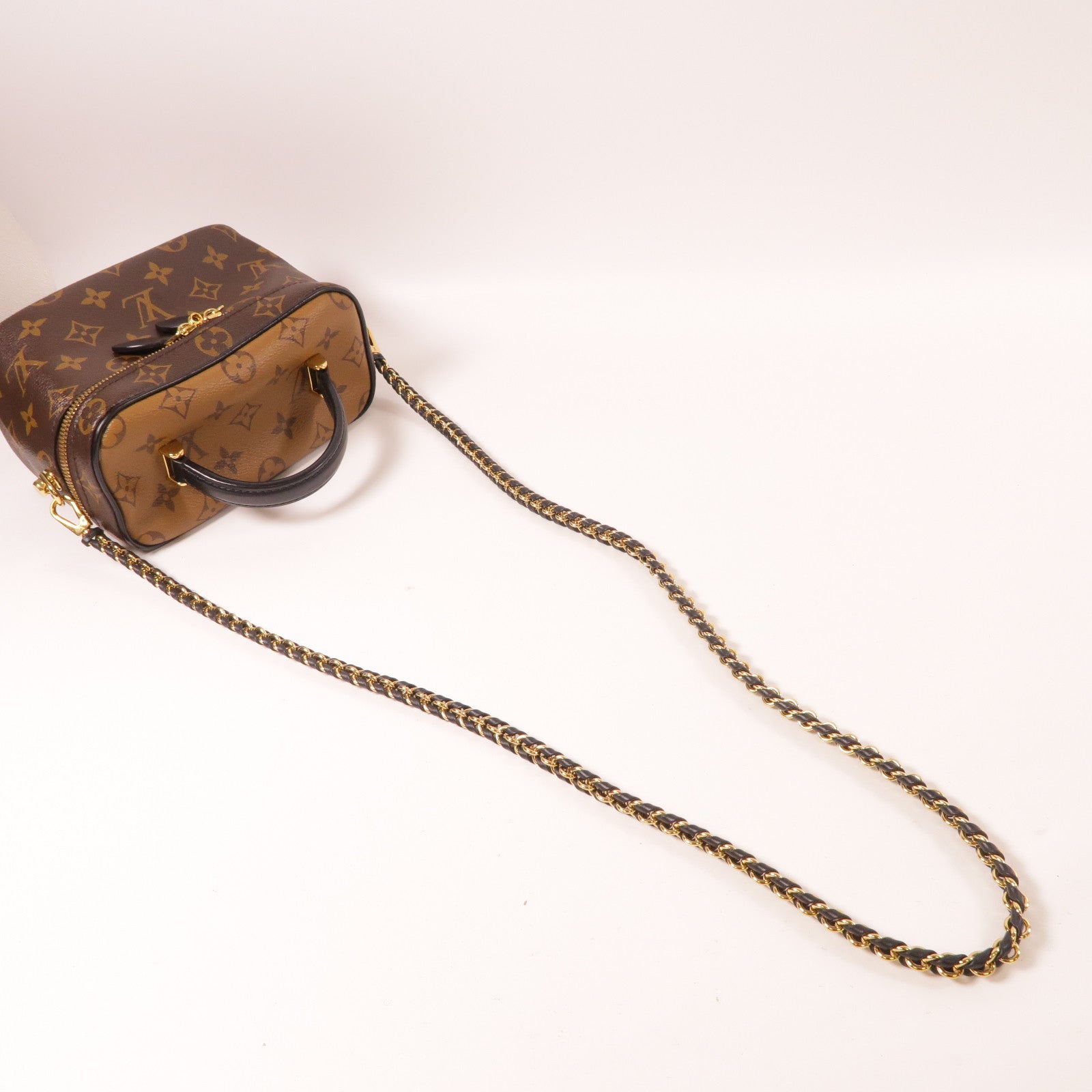 LOUIS VUITTON Monogram Vanity PM金扣手挽肩背兩用袋啡色
