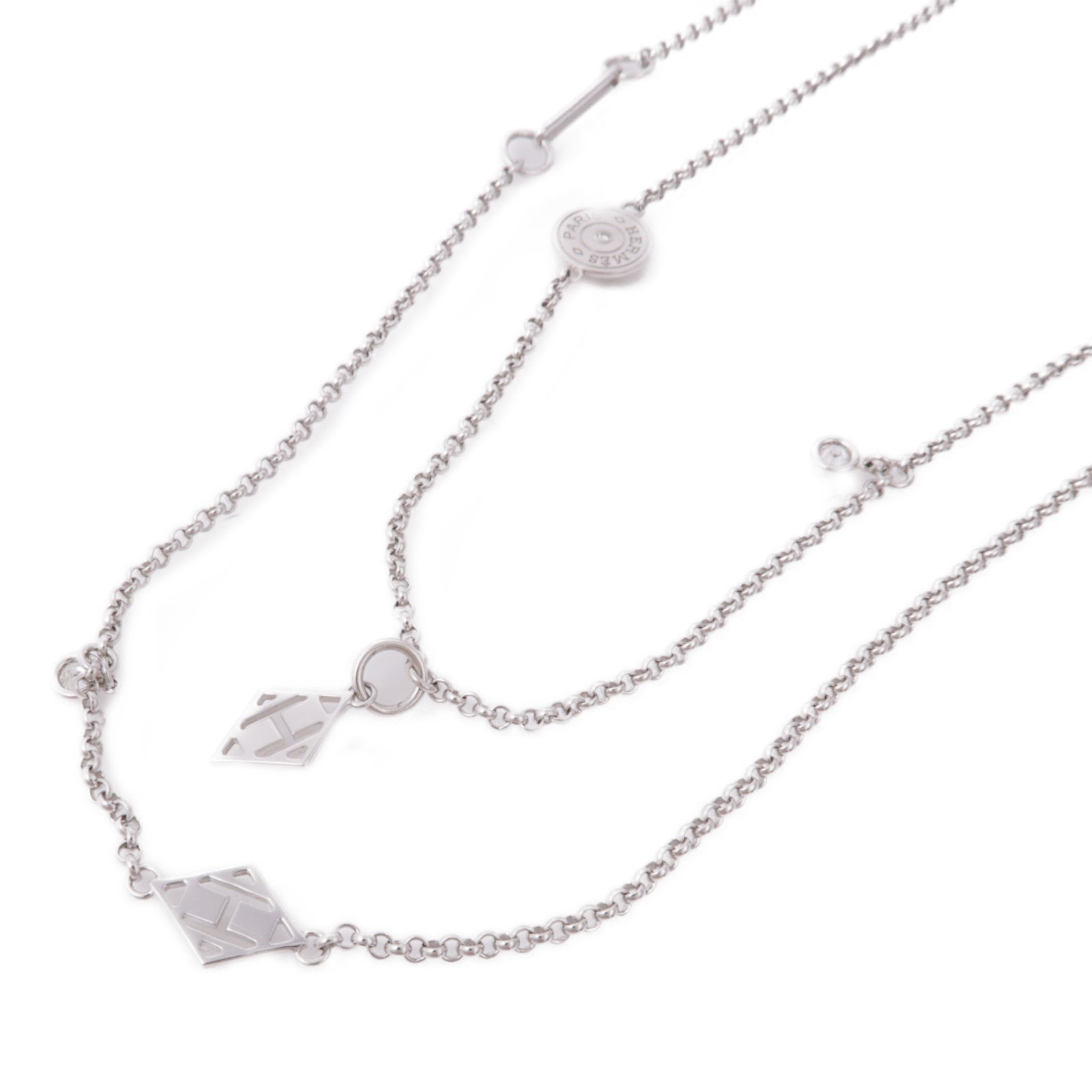 HERMES 18K白金Gambade Necklace鑽石項鍊