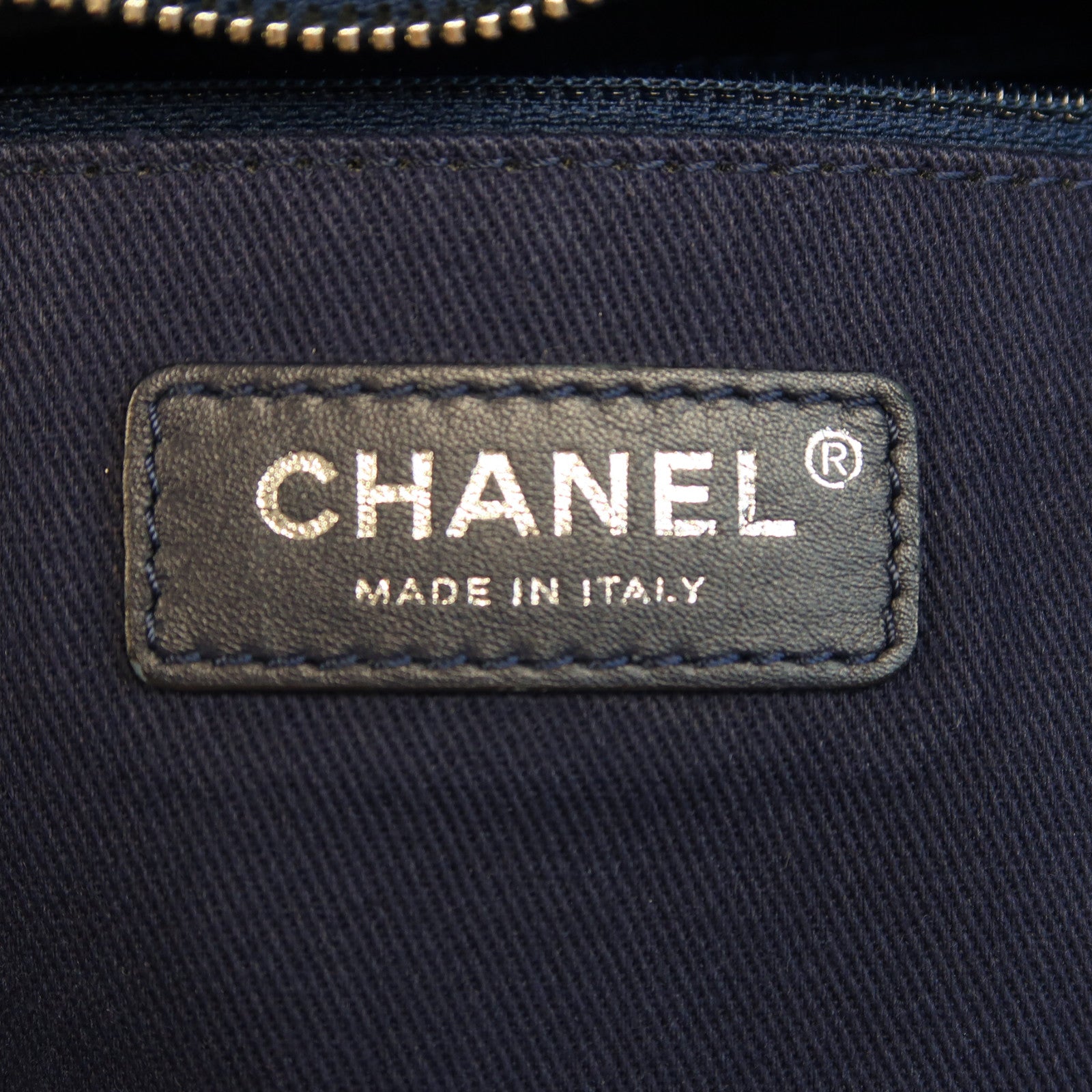 CHANEL 【激減優惠】牛仔布2 Way Shoulder Tote銀扣鏈帶手挽肩背兩用袋藍色