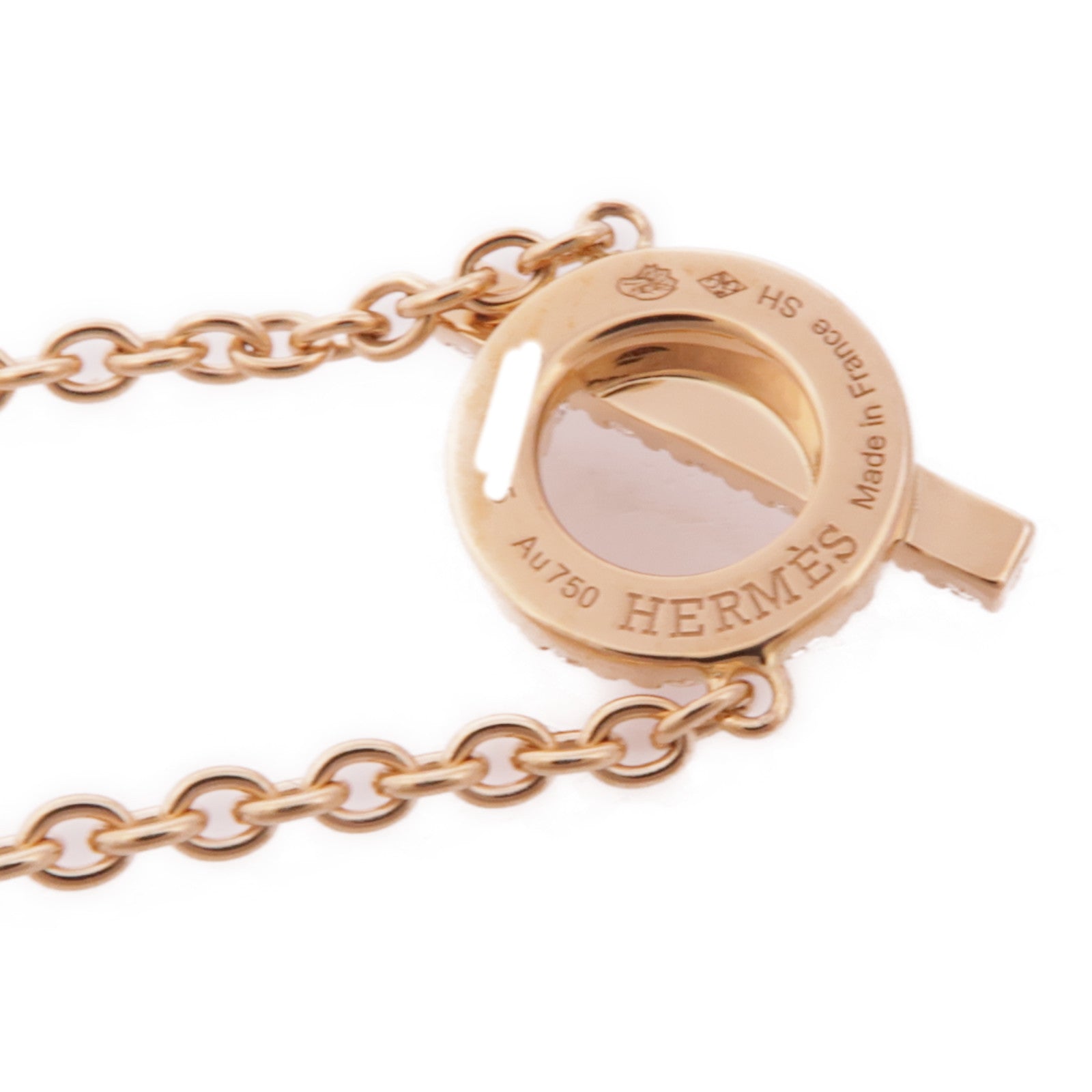 HERMES 18K玫瑰金Finesse Bracelet鑽石手鏈