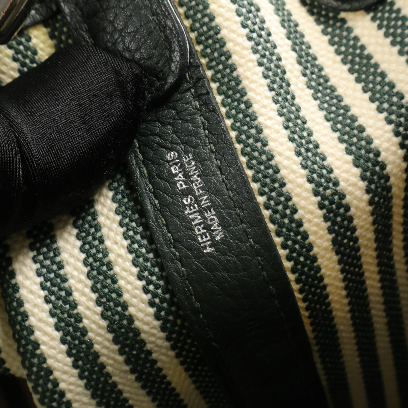 HERMES 帆布Garden Party Pocket 36手挽肩背兩用袋Vert Anglais/Vert Fo