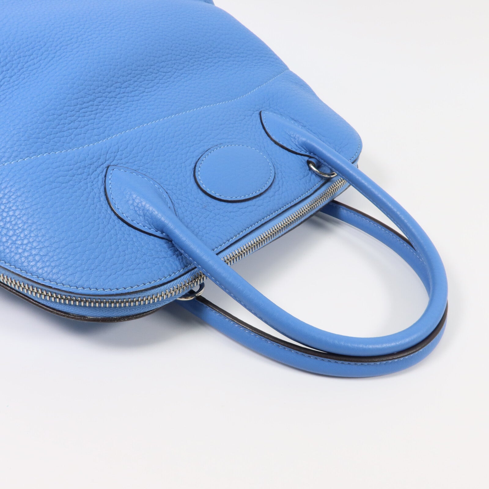 HERMES Clemence皮革Bolide 31手挽肩背兩用袋Bleu Paradis