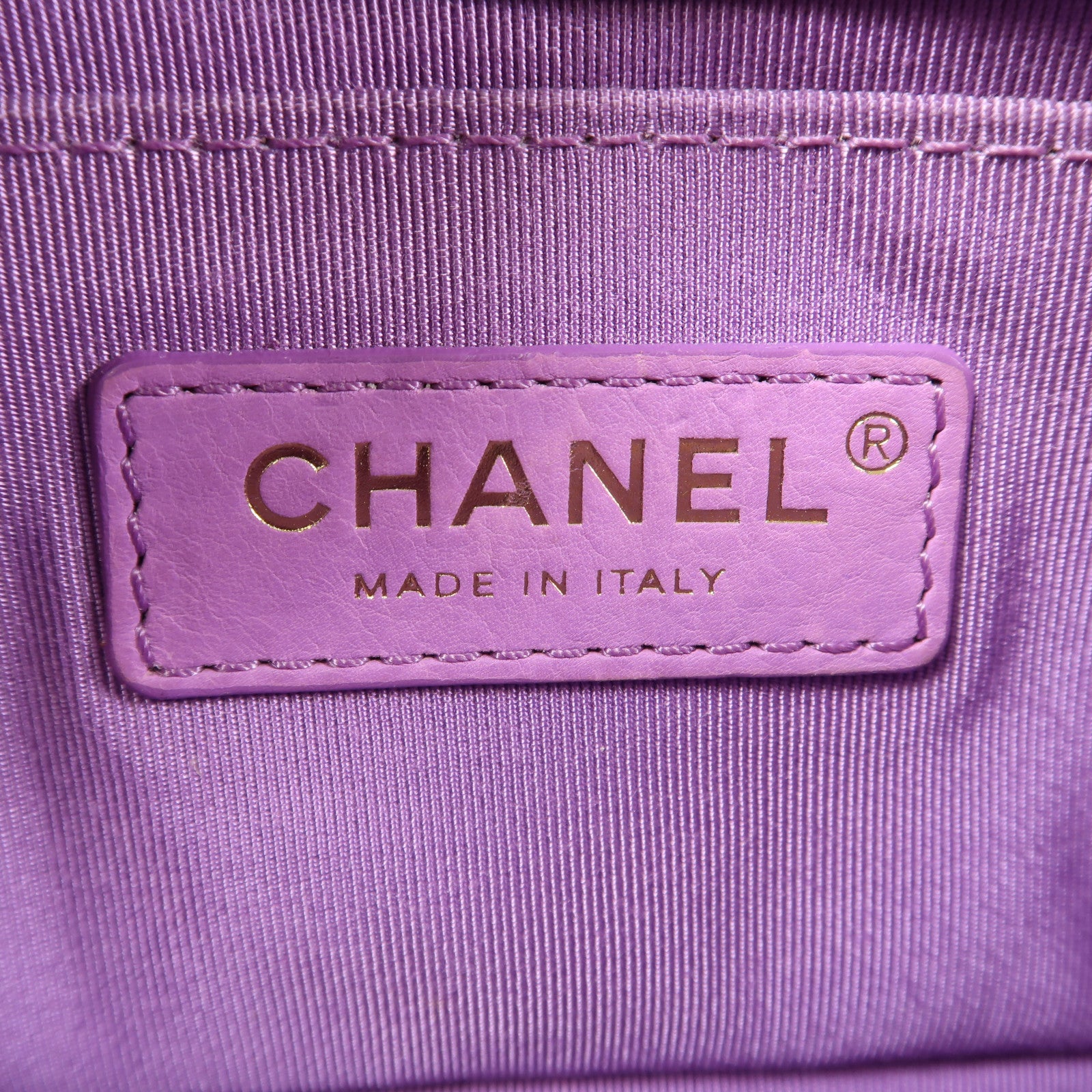 CHANEL 【激減優惠】菱格牛皮皮革Boy Chanel金扣鏈帶肩背袋紫色