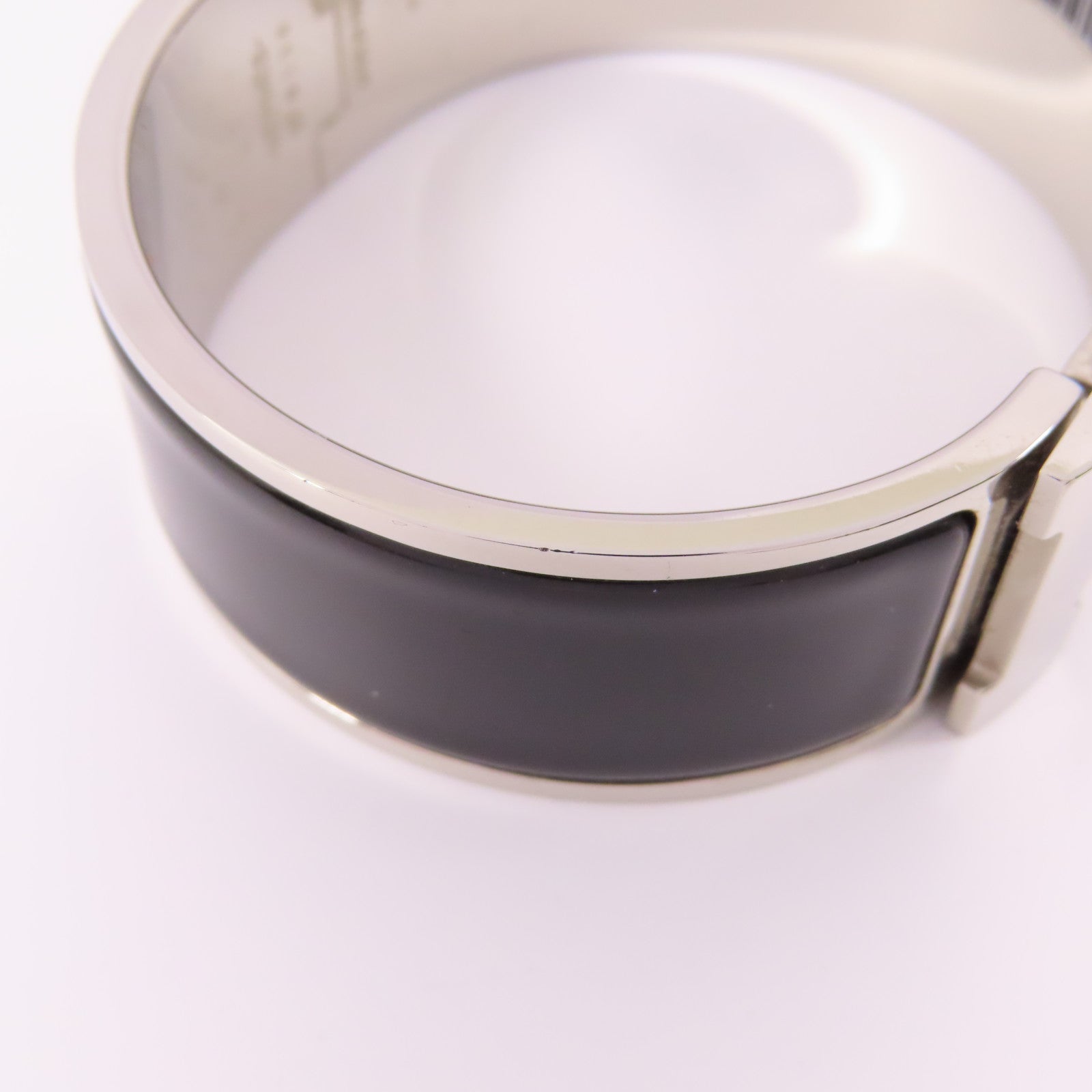 HERMES 金屬/琺瑯Clic Clac H手鐲Noir