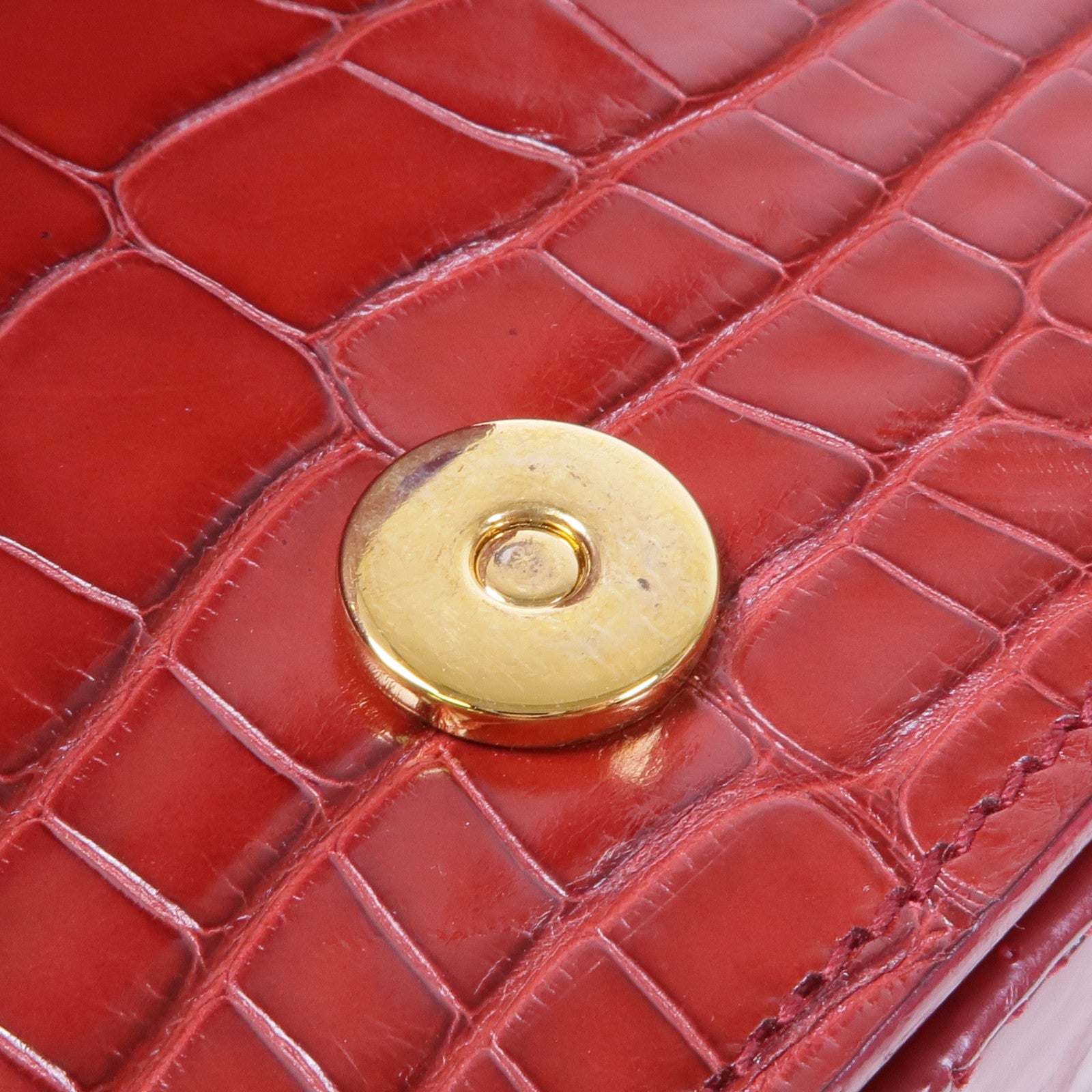 SAINT LAURENT 鱷魚皮革Classic Universite金扣肩背袋