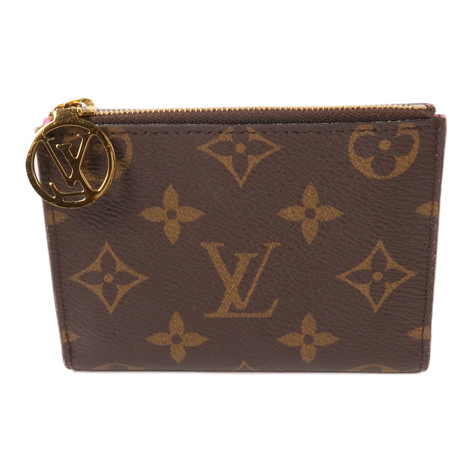 LOUIS VUITTON Monogram Lisa Wallet金扣錢包棕色/粉紅色