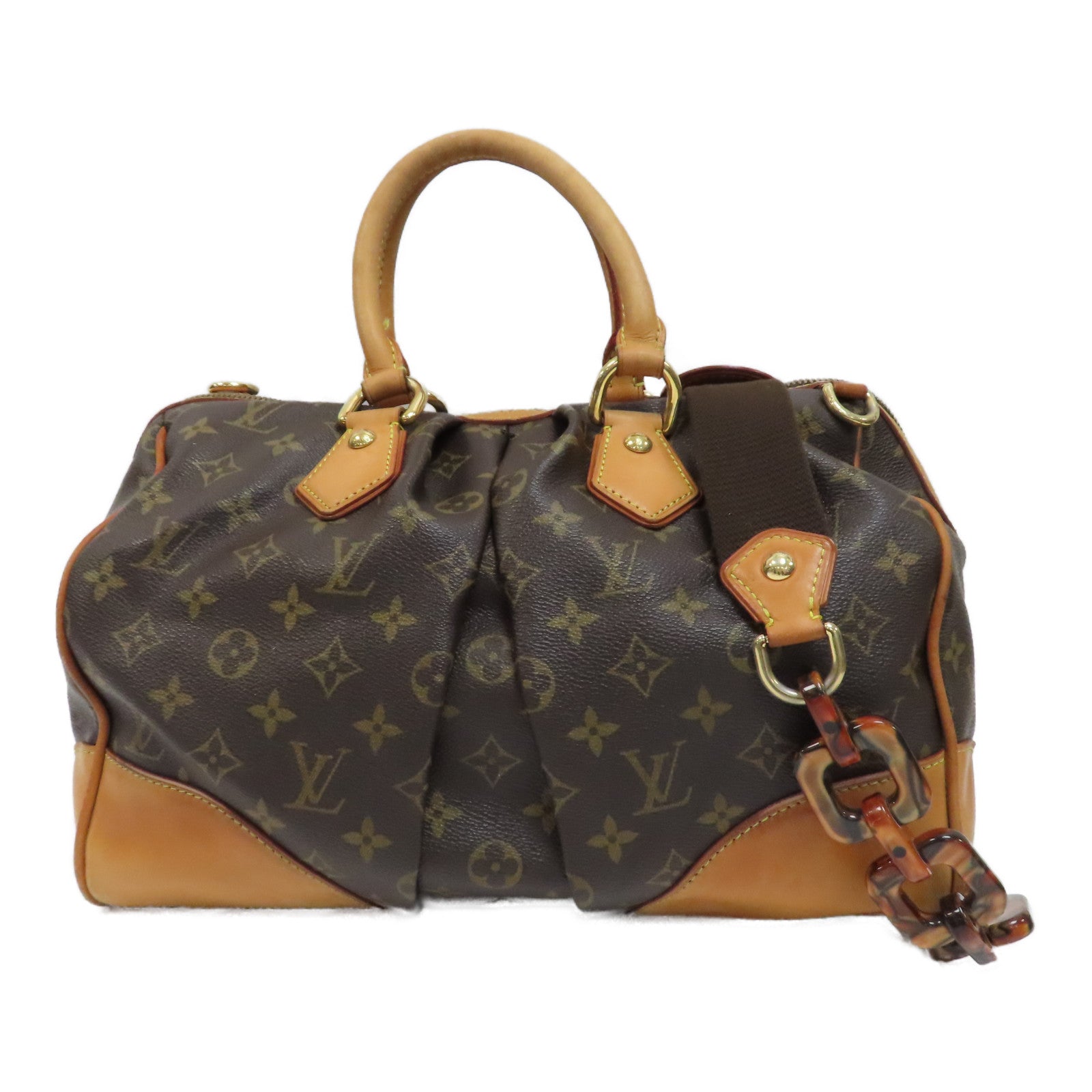 LOUIS VUITTON 【激減優惠】Monogram Stephen Hand Bag金扣手挽肩背兩用袋啡色