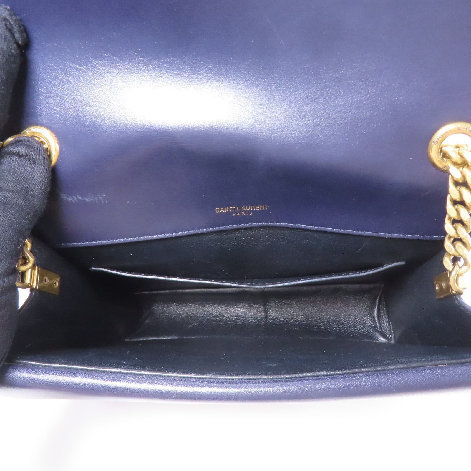 SAINT LAURENT 牛皮皮革Chain Shoulder金扣鏈帶肩背袋