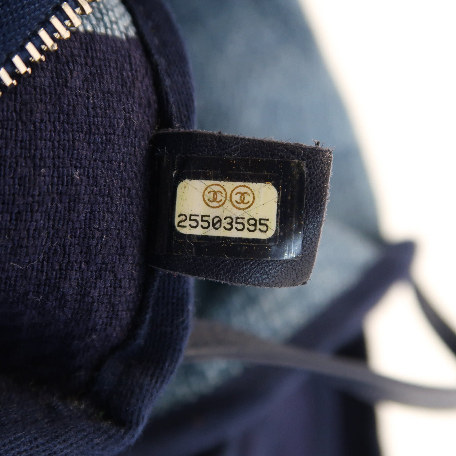CHANEL 【激減優惠】牛仔布2 Way Shoulder Tote銀扣鏈帶手挽肩背兩用袋藍色