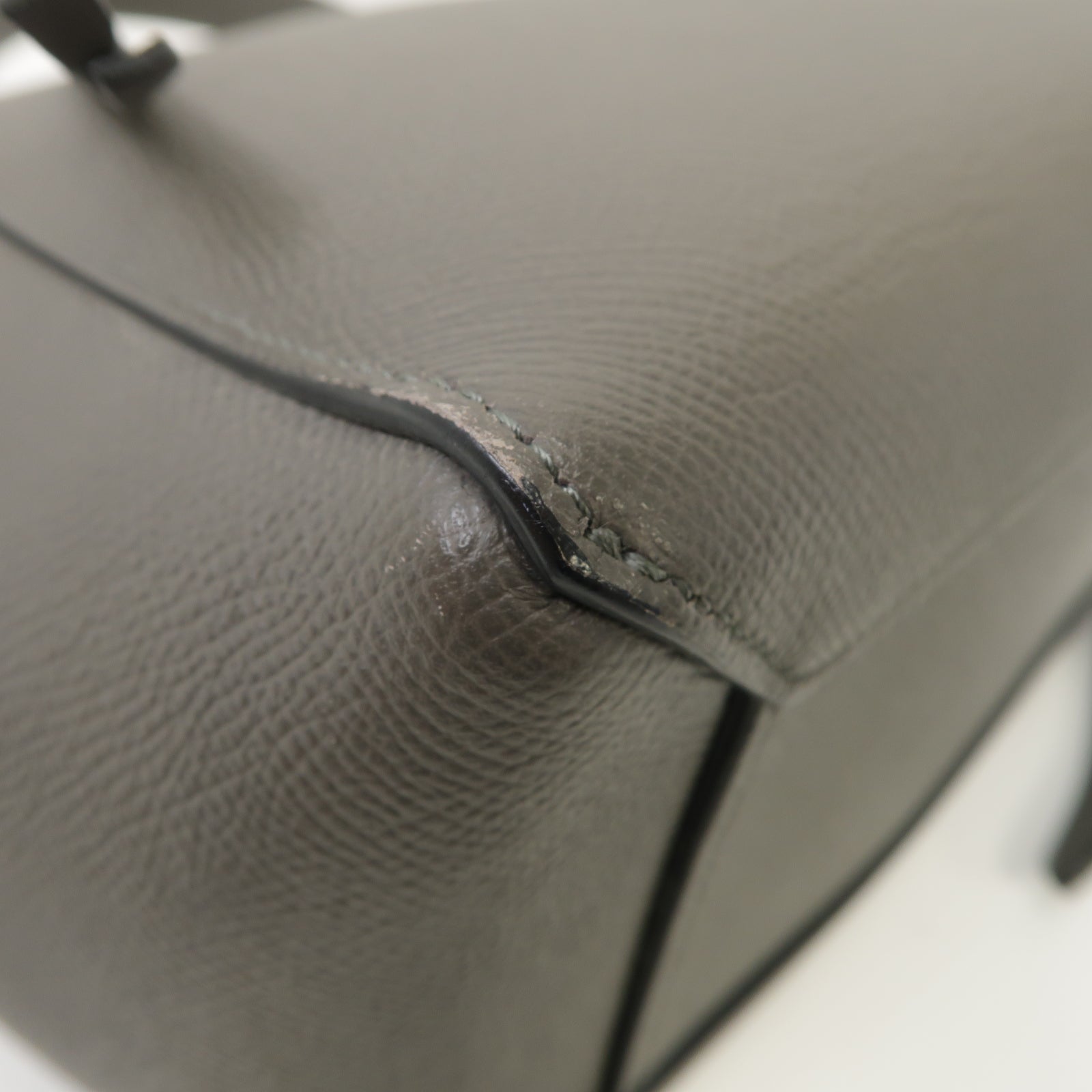 CELINE 牛皮皮革Belt Bag金扣手挽肩背兩用袋灰色