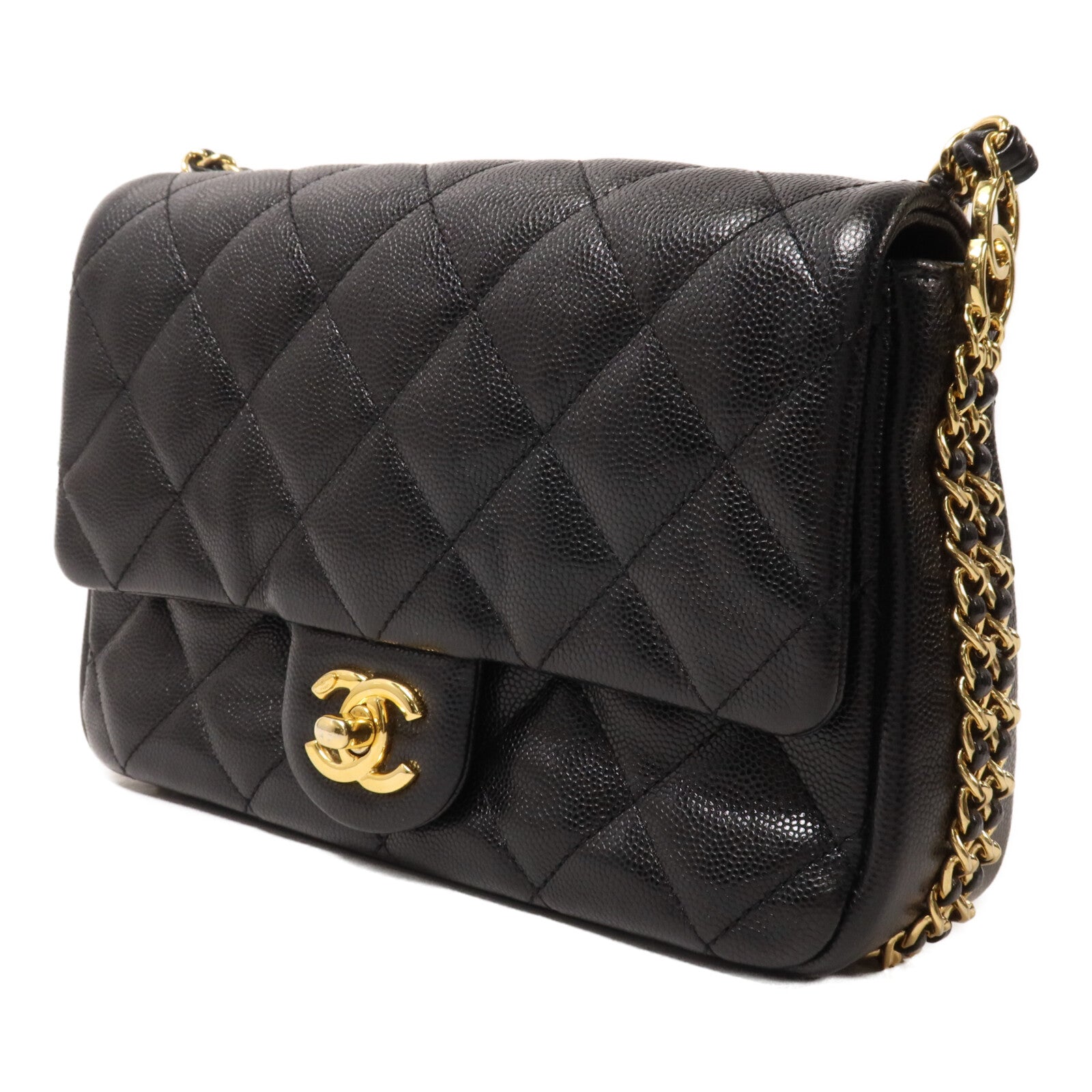 CHANEL 牛皮皮革Mini Flap Bag鏈帶肩背袋