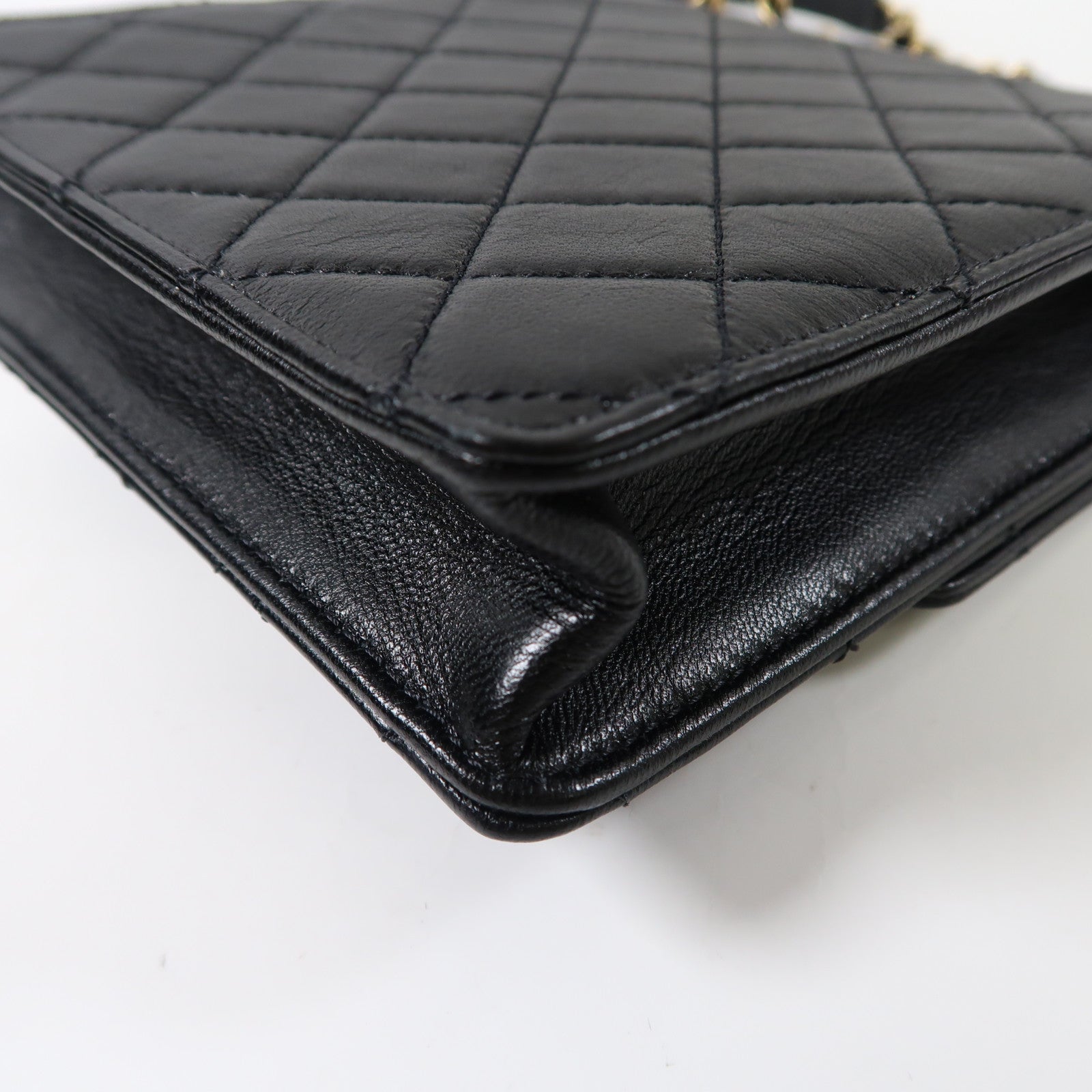 CHANEL【激減優惠】 羊皮皮革Matelasse Pearl Chain Bag金扣鏈帶肩背袋黑色