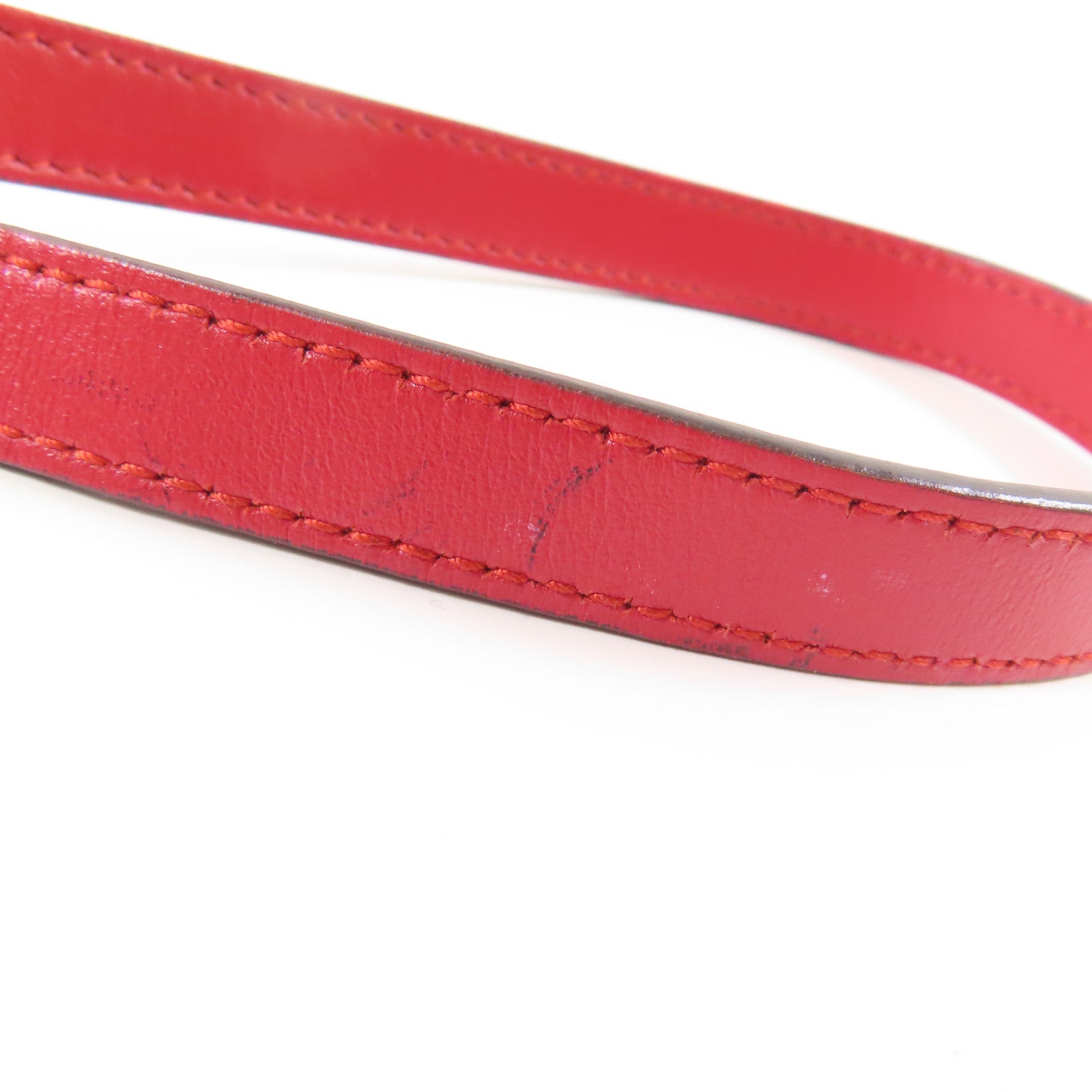 GUCCI GG GHW GG Marmont Mini Shoulder Bag 448065 Calfskin Leather Red