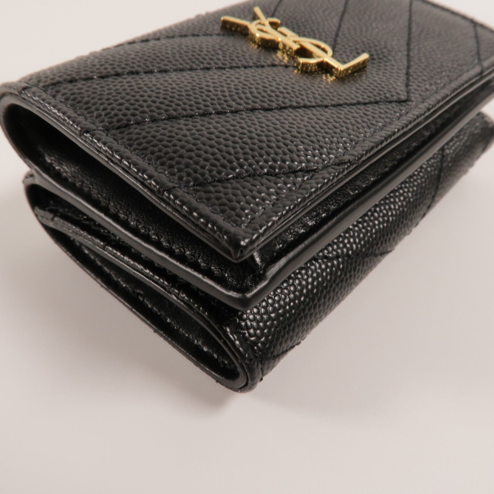 SAINT LAURENT 牛皮皮革Cassandre Matelasse Origami Tiny Wallet錢包