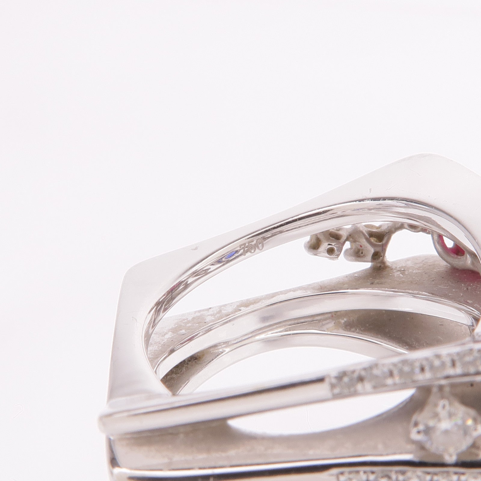 JEWELRY 18K白金Multi Sapphire Diamond Ring多色藍寶石/鑽石戒指US#6