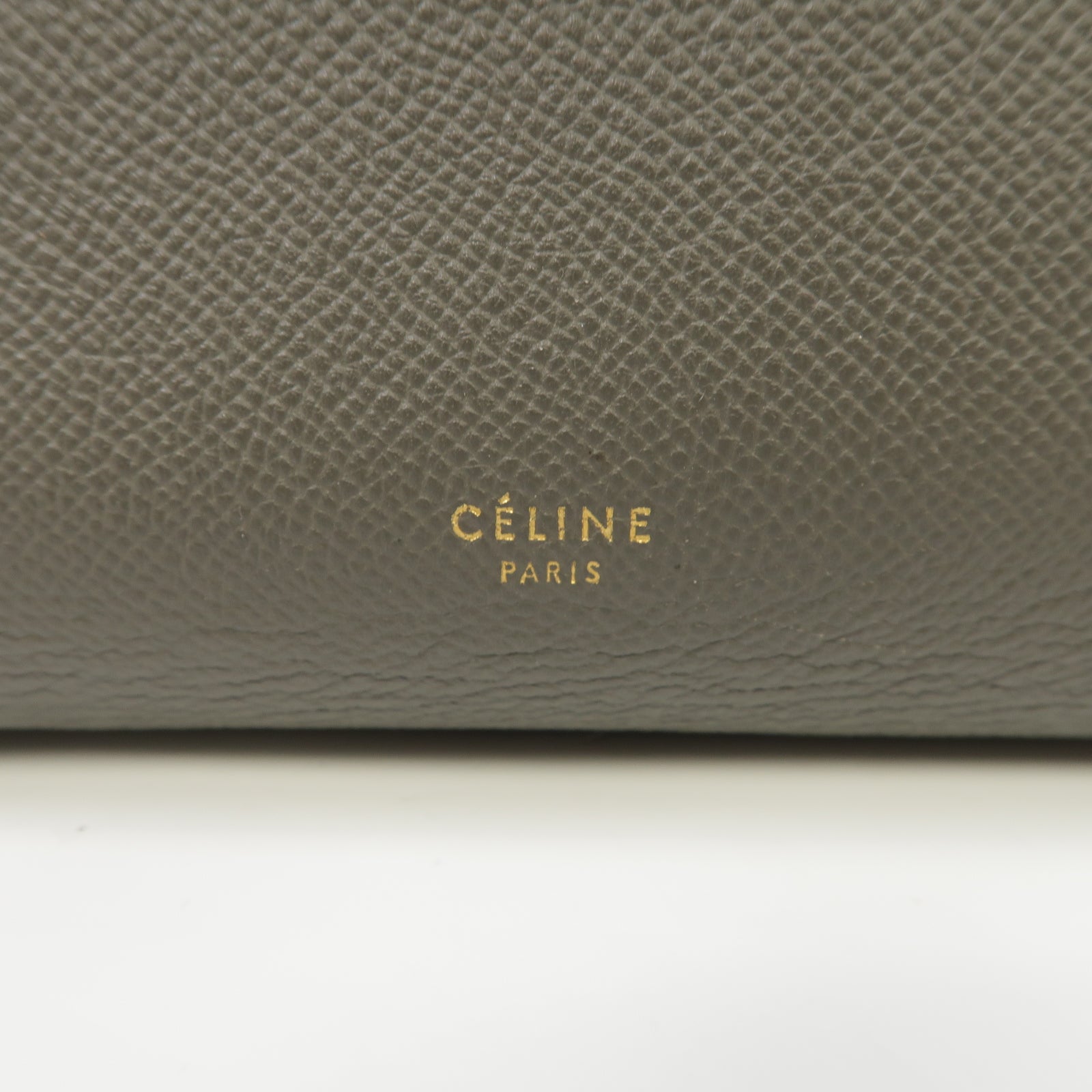 CELINE 牛皮皮革Belt Bag金扣手挽肩背兩用袋灰色