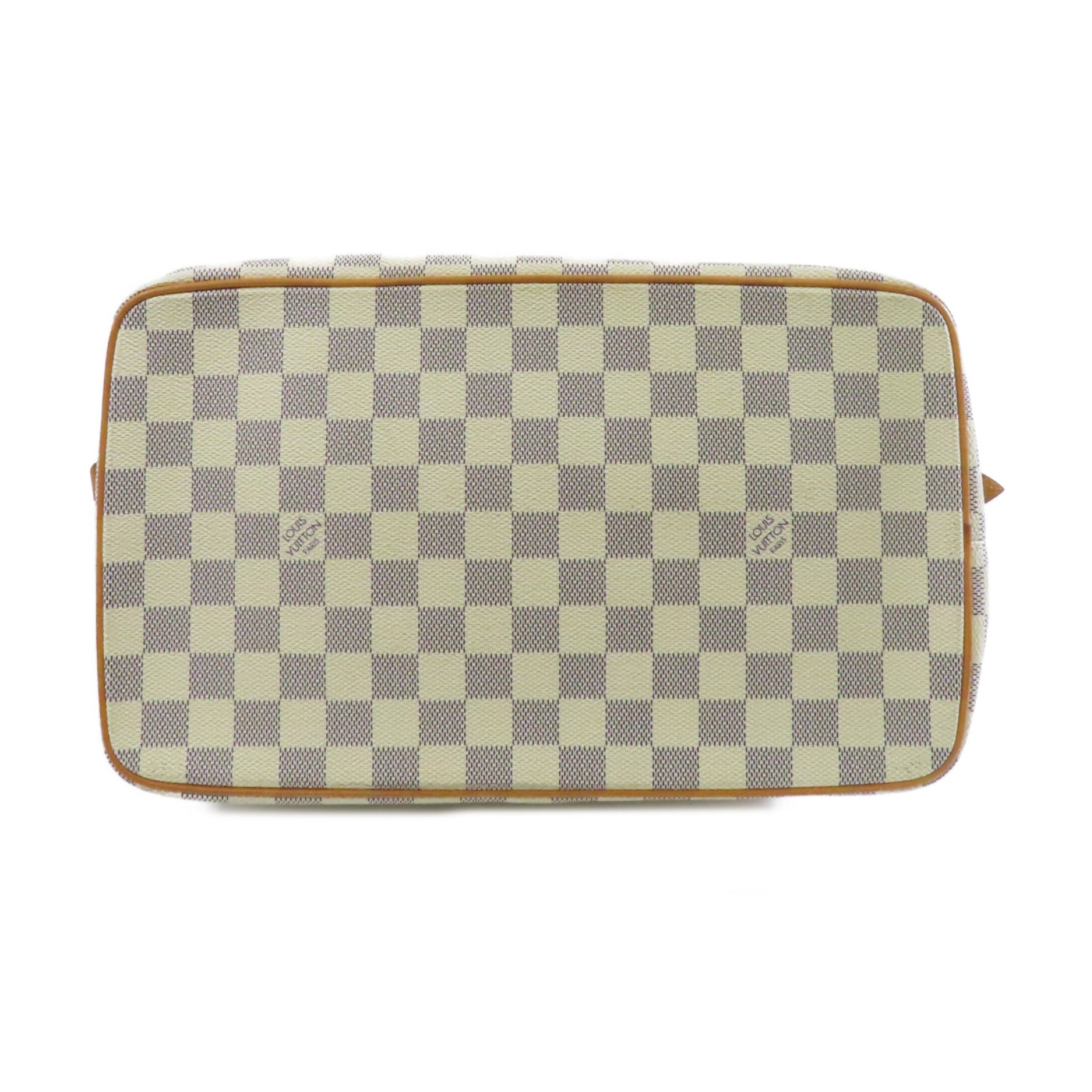 LOUIS VUITTON Damier Azur Saleya MM金扣肩背袋白色