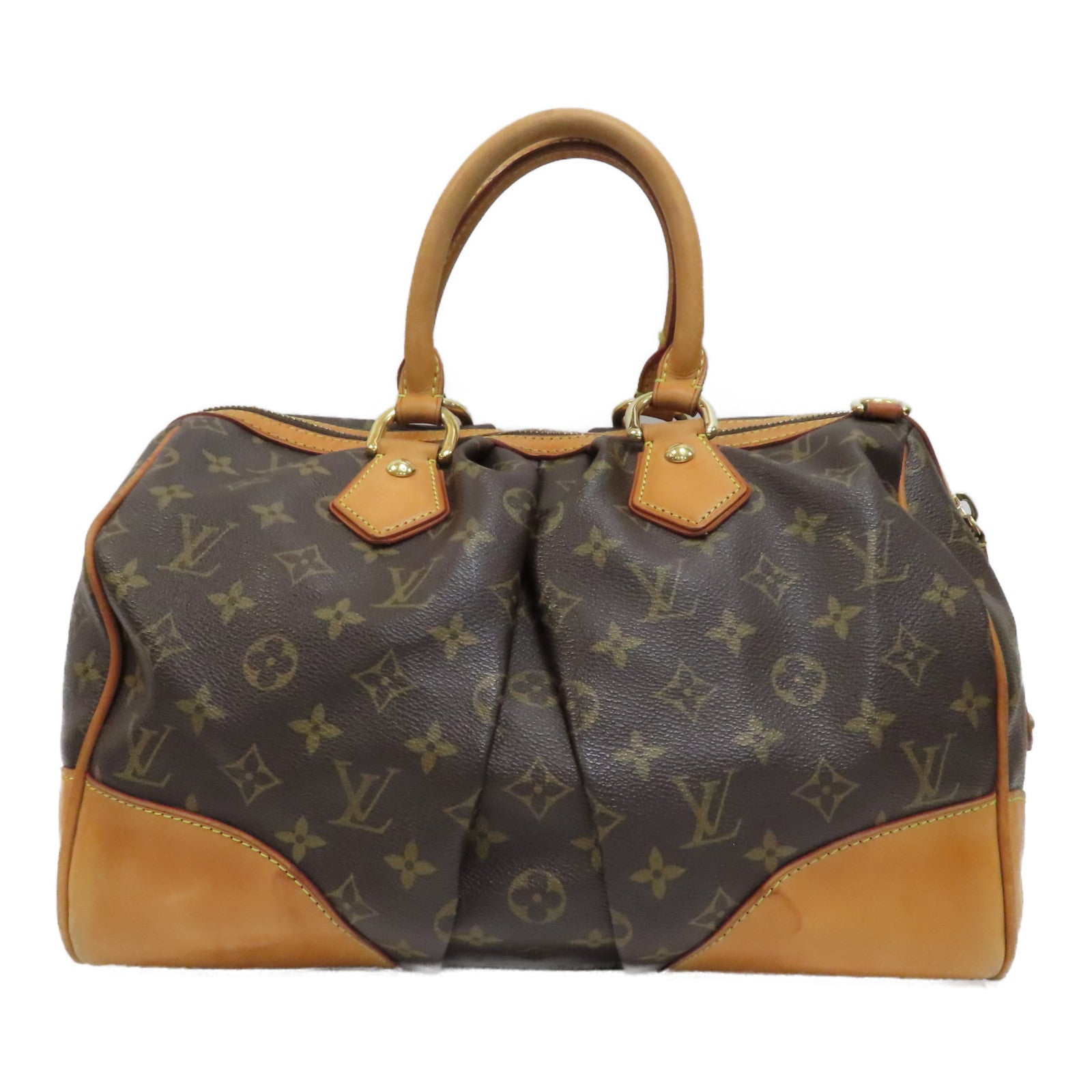 LOUIS VUITTON 【激減優惠】Monogram Stephen Hand Bag金扣手挽肩背兩用袋啡色
