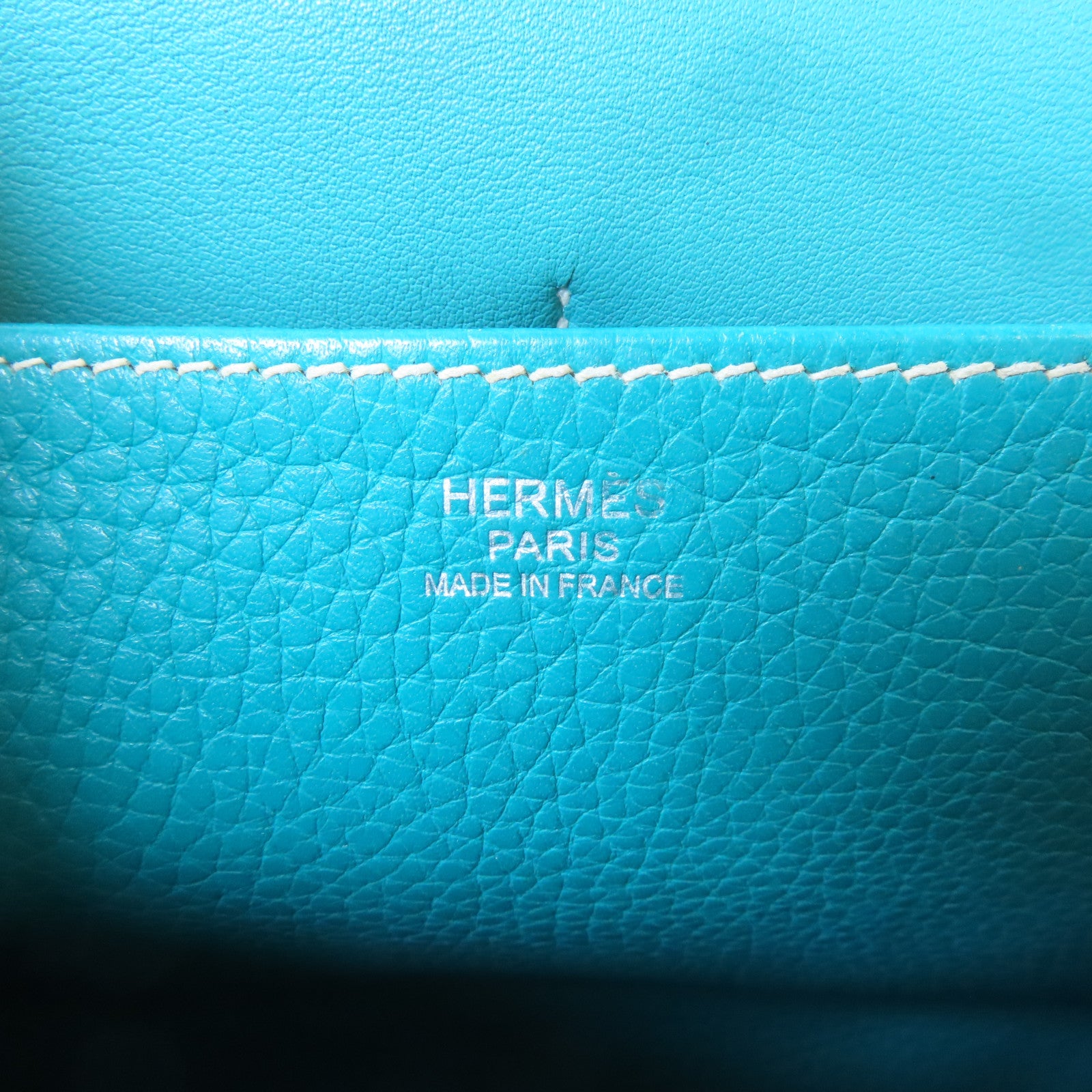 HERMES Clemence皮革Halzan 31銀扣手挽肩背兩用袋綠色