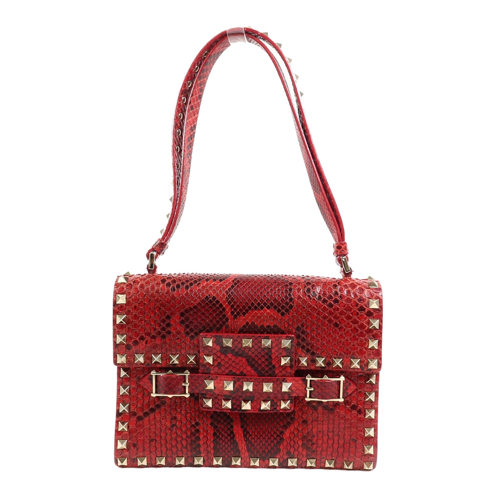 Valentino 蛇皮皮革Rockstud Bag肩背袋
