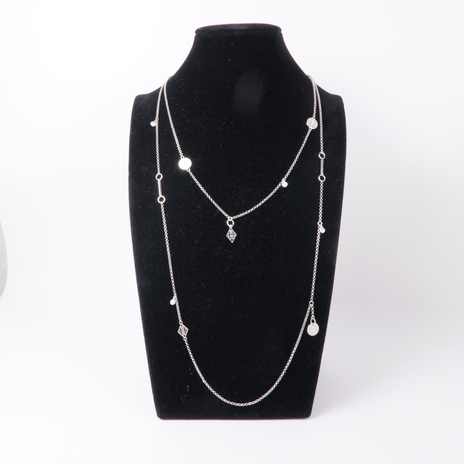 HERMES 18K白金Gambade Necklace鑽石項鍊