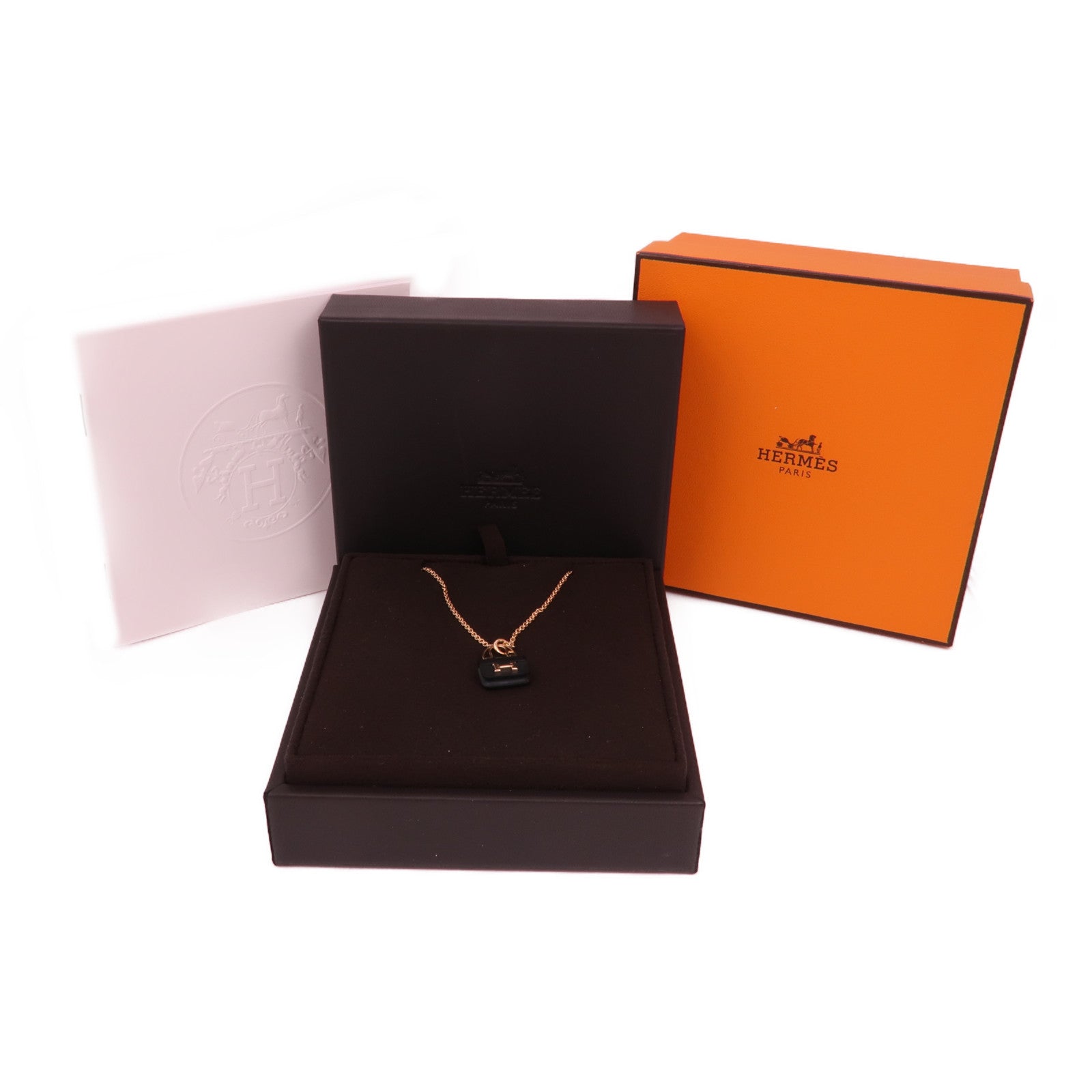 HERMES 18K玫瑰金Constance Pendant項鍊