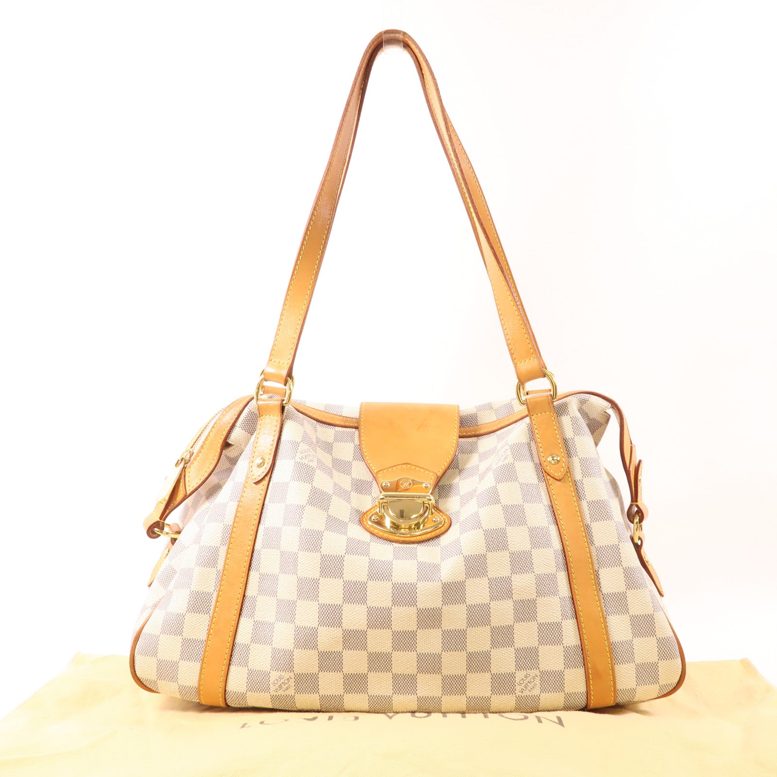 LOUIS VUITTON 【激減優惠】Damier Azur Stresa PM金扣肩背袋