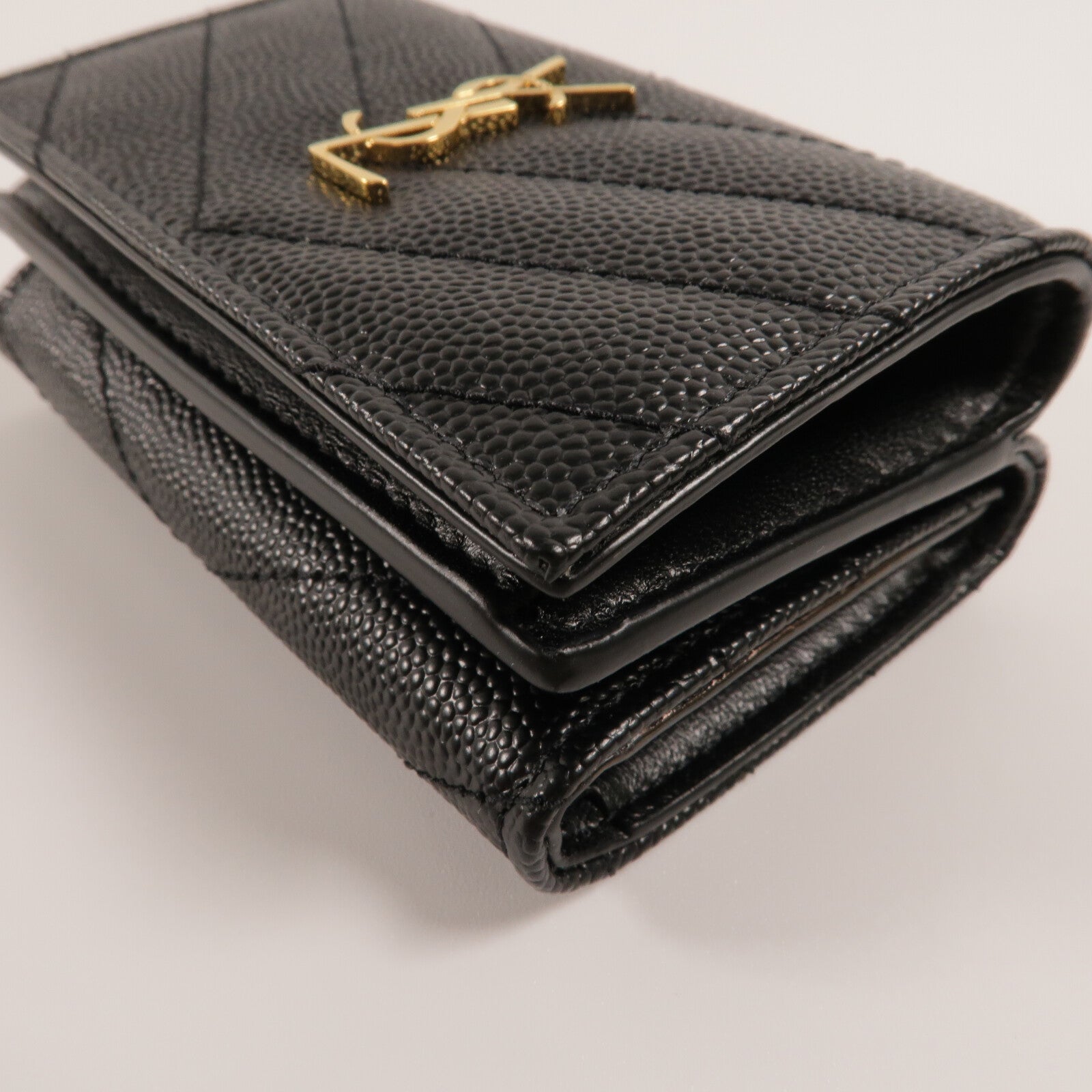 SAINT LAURENT 牛皮皮革Cassandre Matelasse Origami Tiny Wallet錢包