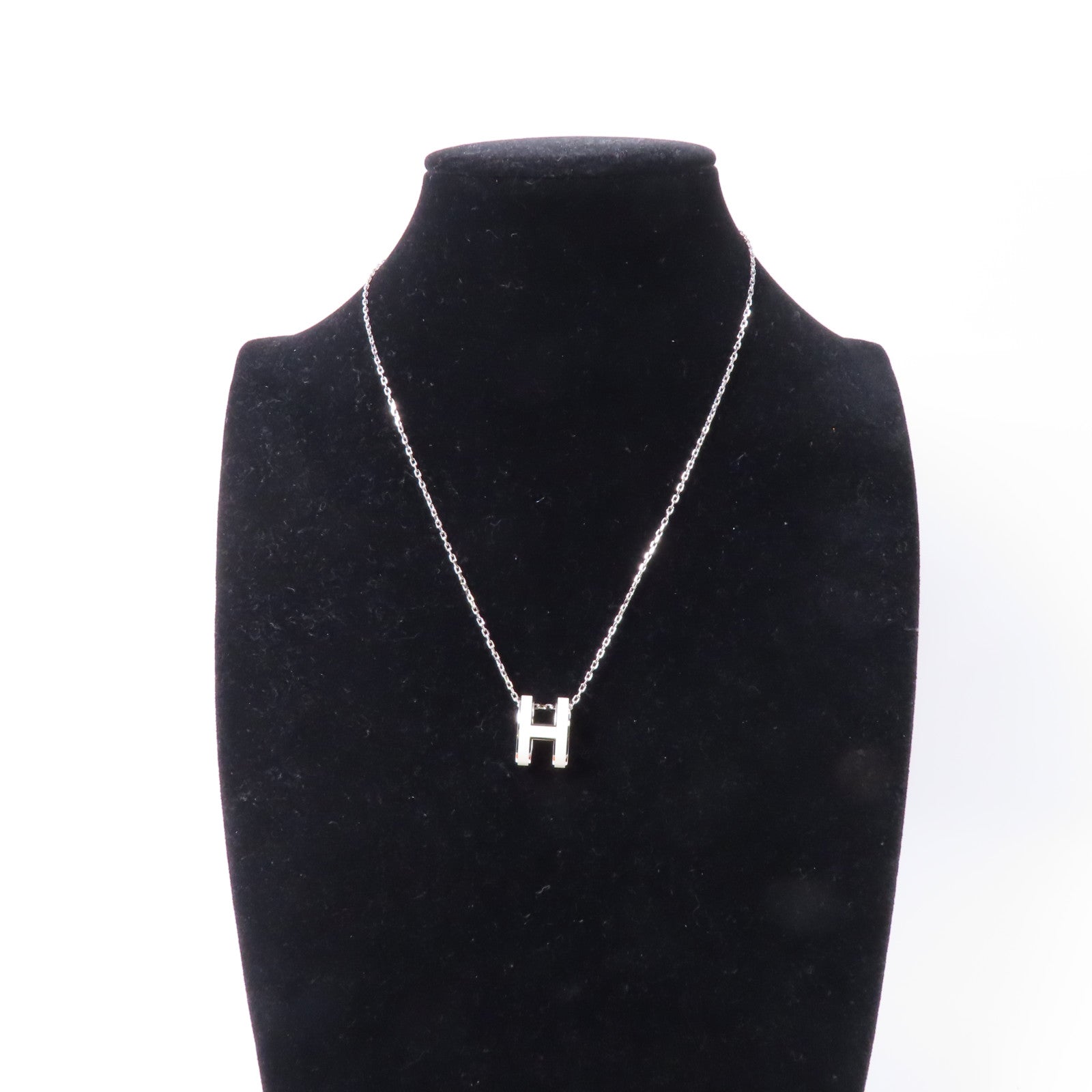 HERMES 金屬Pop H Necklace項鍊白色/銀色