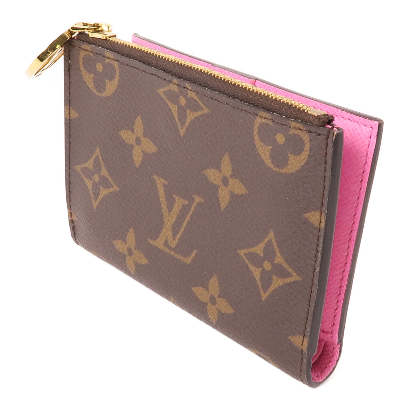 LOUIS VUITTON Monogram Lisa Wallet金扣錢包棕色/粉紅色