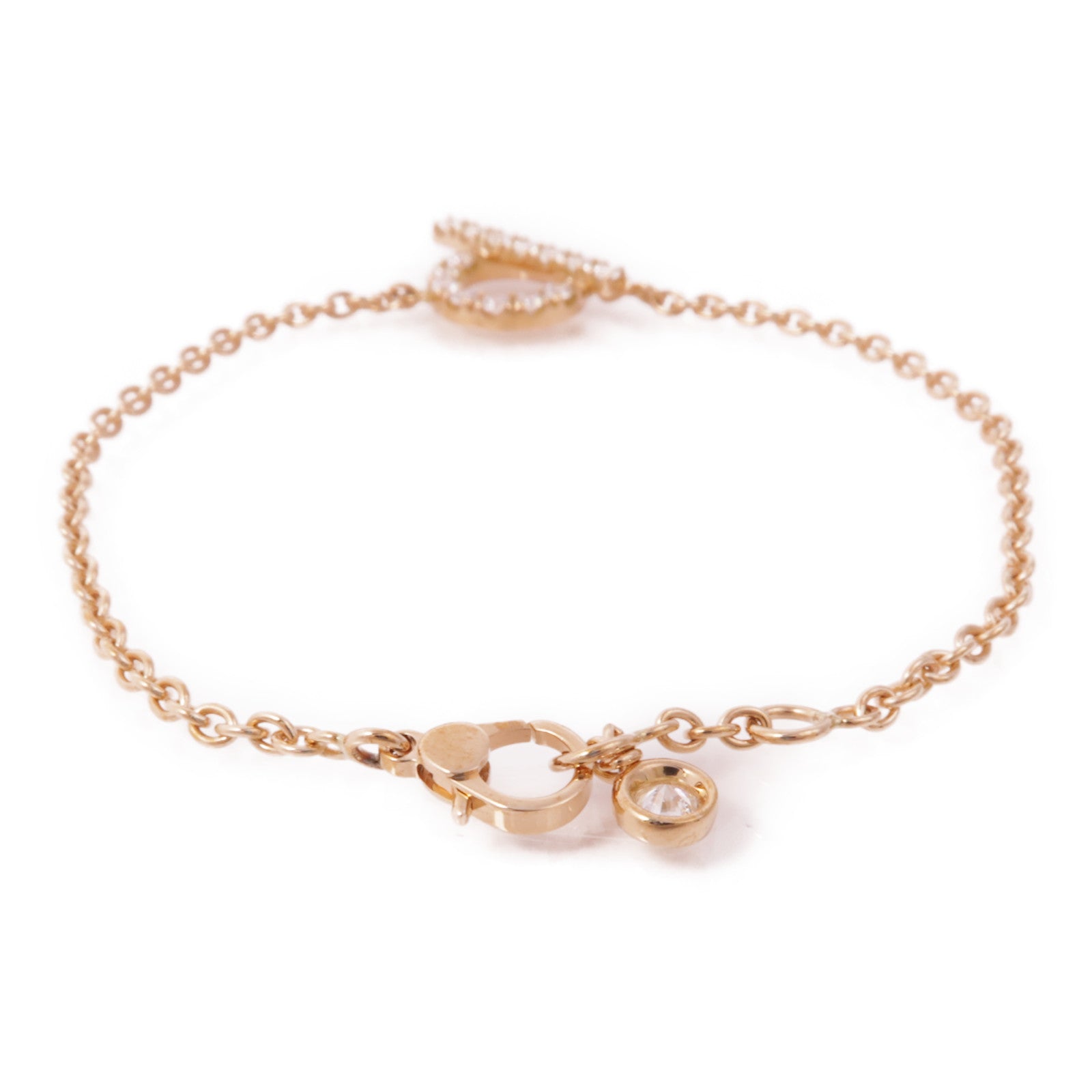 HERMES 18K玫瑰金Finesse Bracelet鑽石手鏈