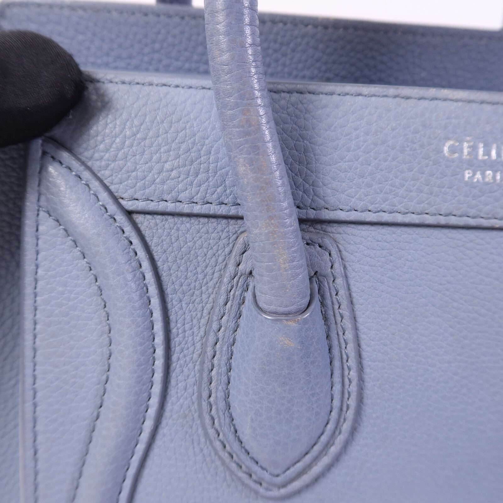 CELINE 牛皮皮革Nano Luggage銀扣手挽肩背兩用袋