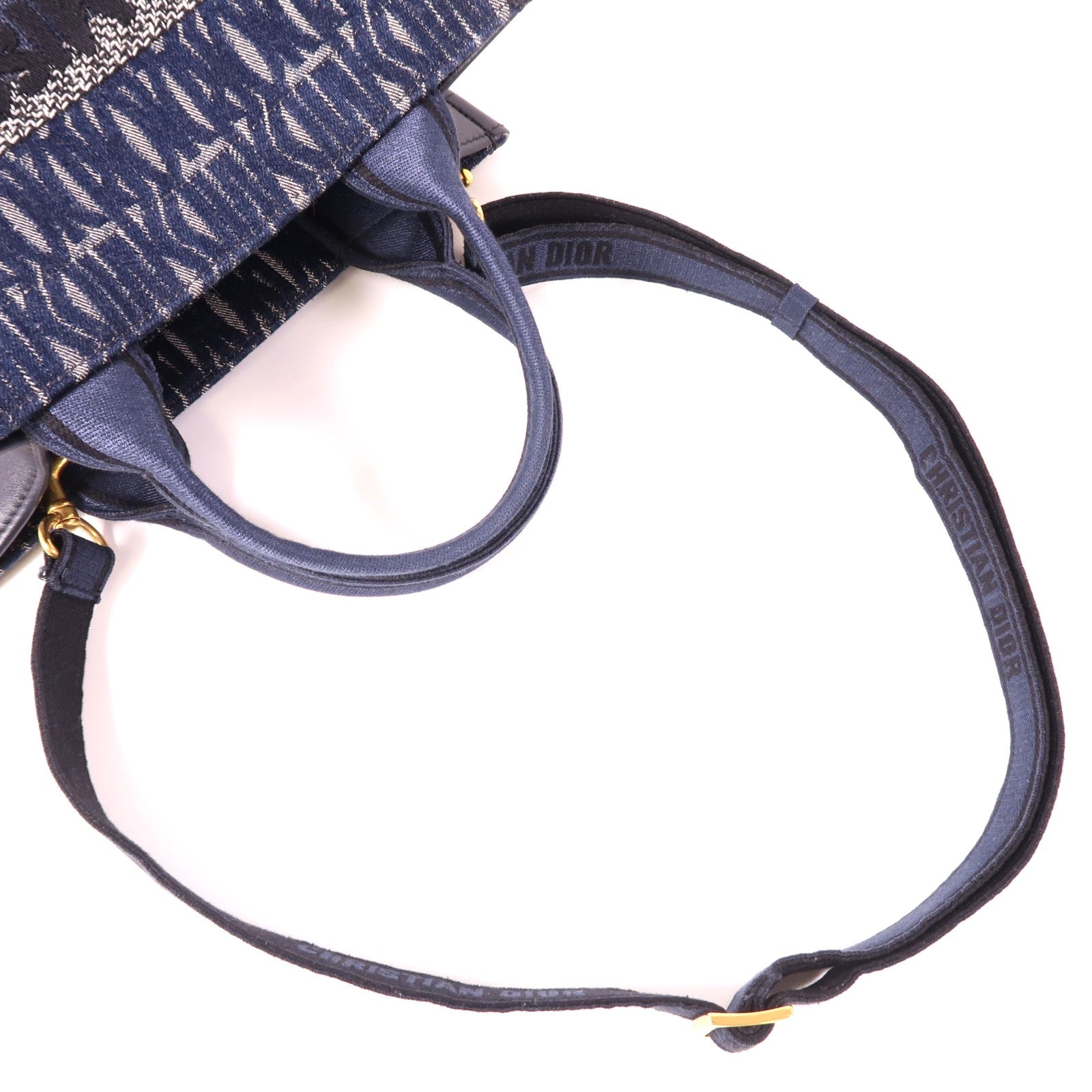 Dior 帆布Small Book Tote金扣手挽肩背兩用袋