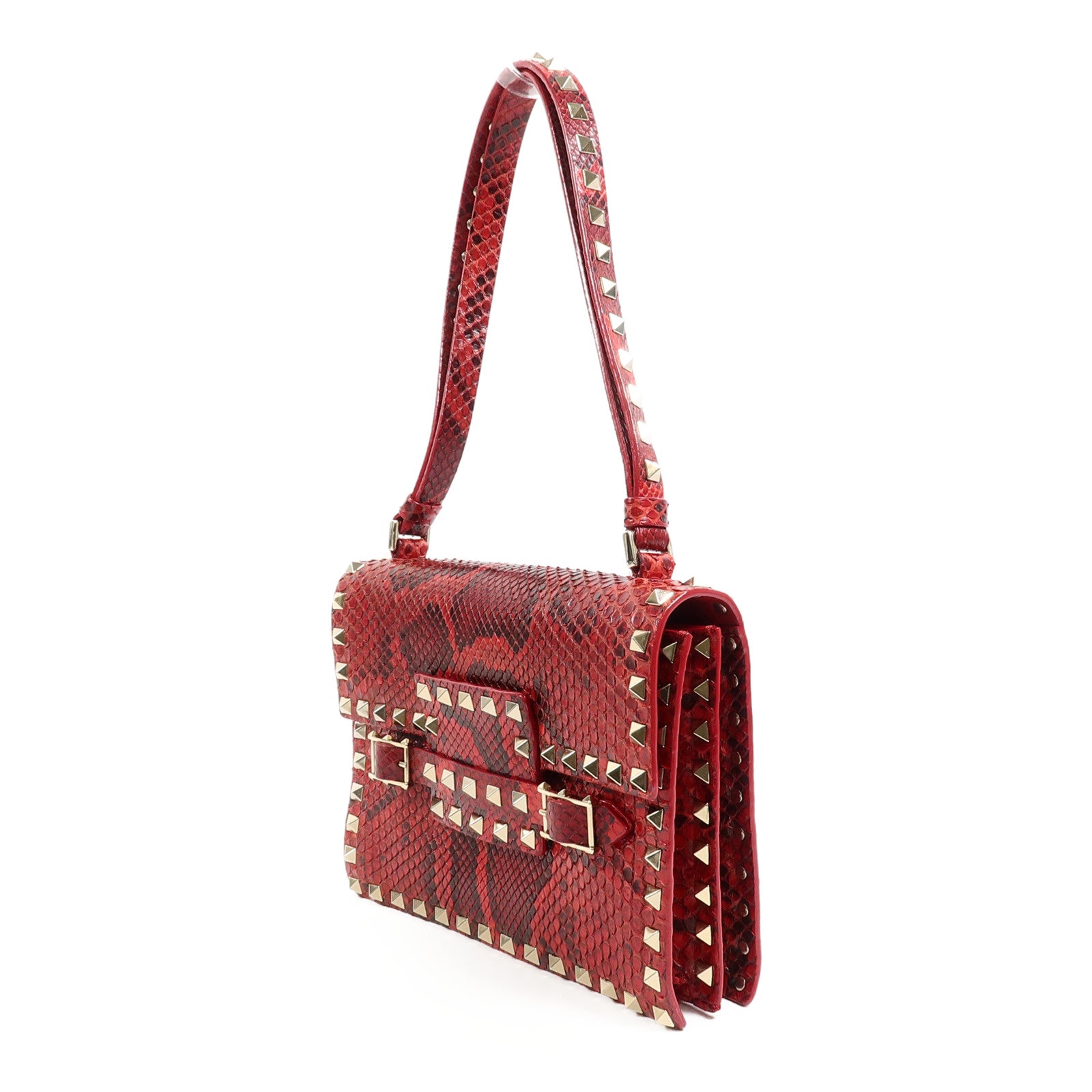 Valentino 蛇皮皮革Rockstud Bag肩背袋