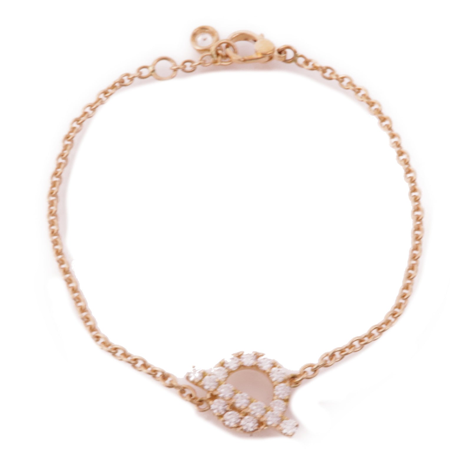HERMES 18K玫瑰金Finesse Bracelet鑽石手鏈