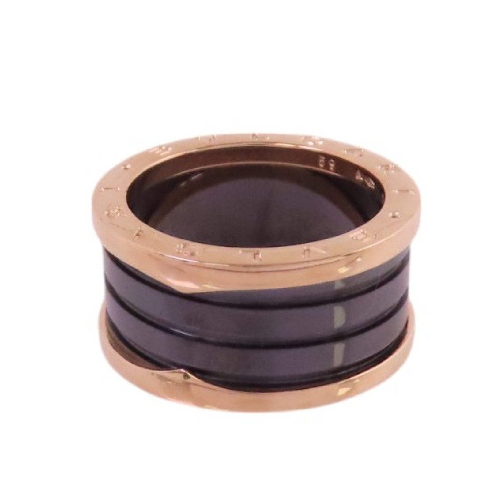 BVLGARI 18K玫瑰金/陶瓷B-Zero 1 4Band Ring戒指#59/US#8.25