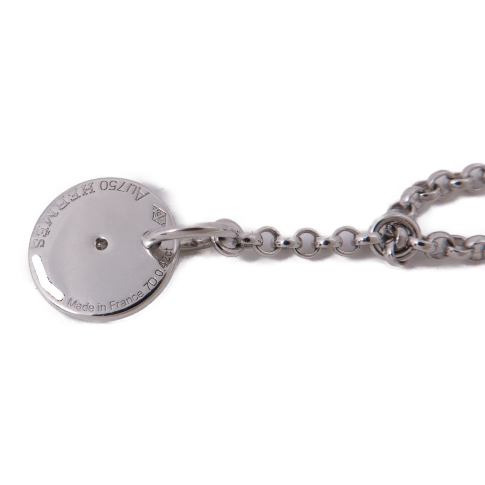 HERMES 18K白金Gambade Necklace鑽石項鍊