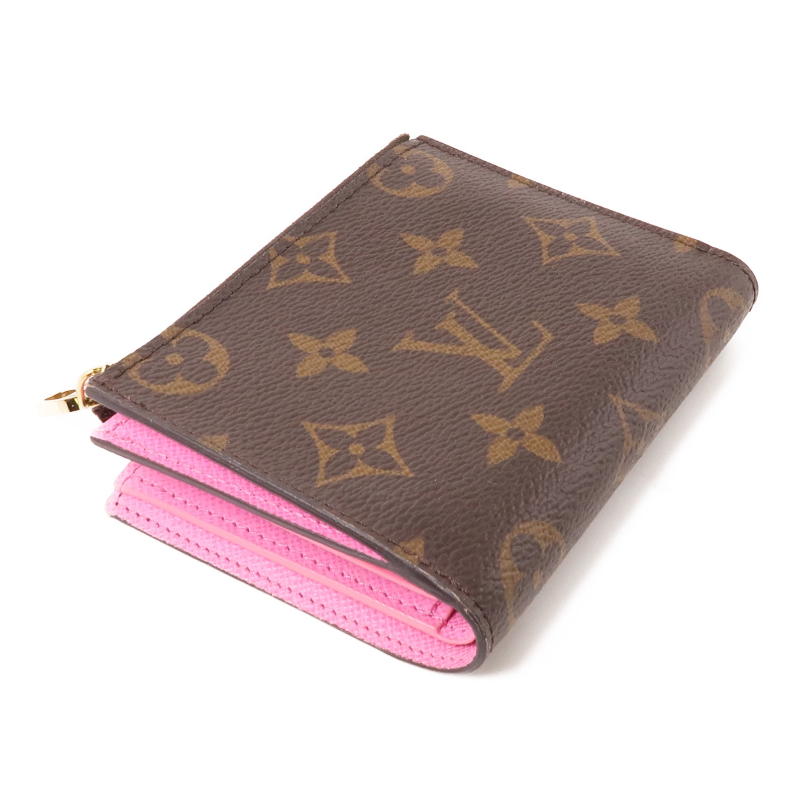 LOUIS VUITTON Monogram Lisa Wallet金扣錢包棕色/粉紅色