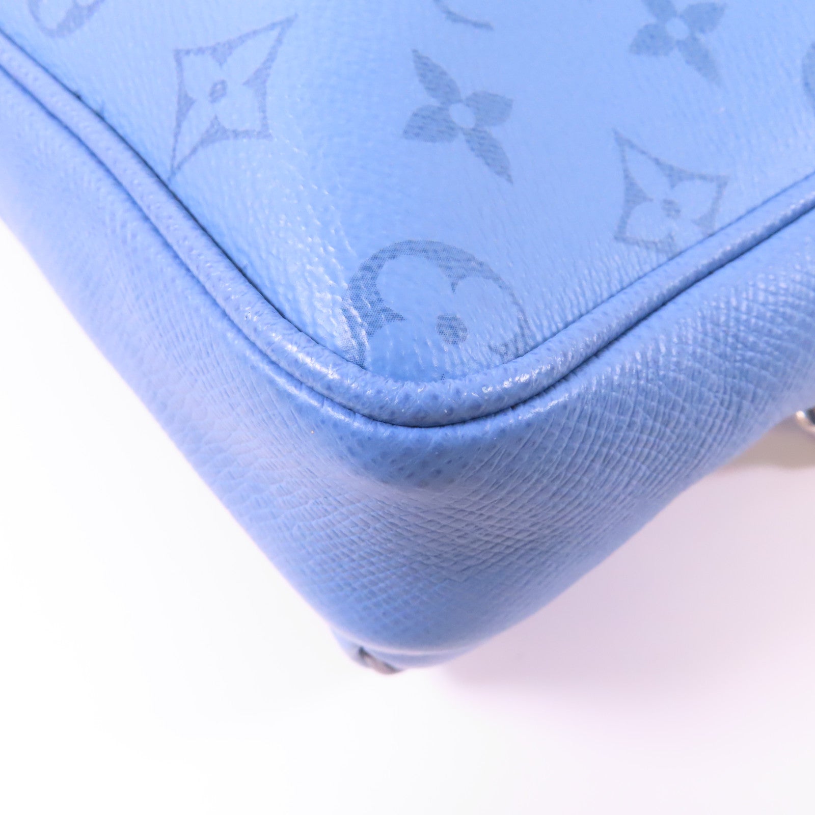 LOUIS VUITTON Monogram Outdoor Messenger銀扣肩背袋藍色